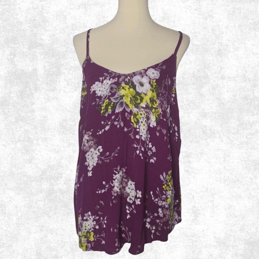 Torrid Purple Floral Cami – Size 0 (12) - Thumbnail 2