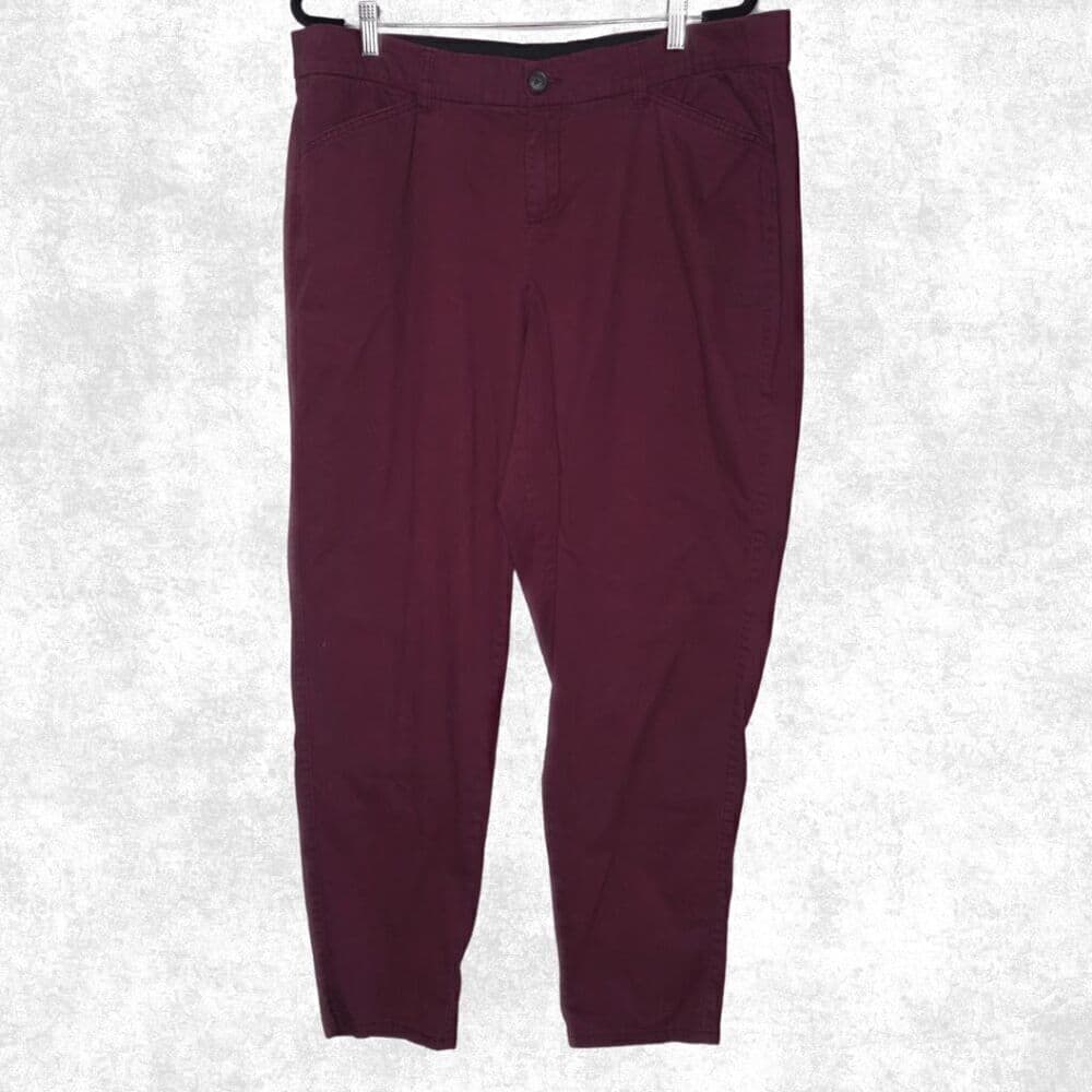 Lane Bryant Burgundy Stretch Cotton Trousers – Size 16 - Thumbnail 7