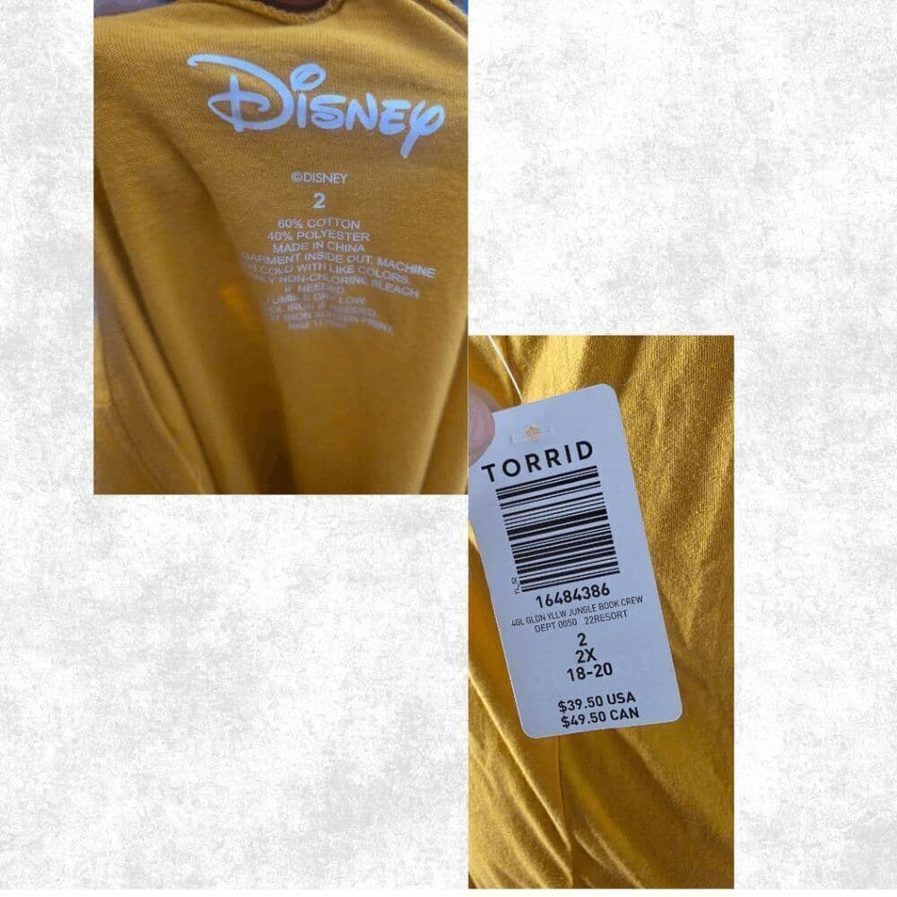 NWT Torrid Size 1 Jungle Book Tee Golden Yellow Disney Graphic Plus Size T-Shirt - Thumbnail 6