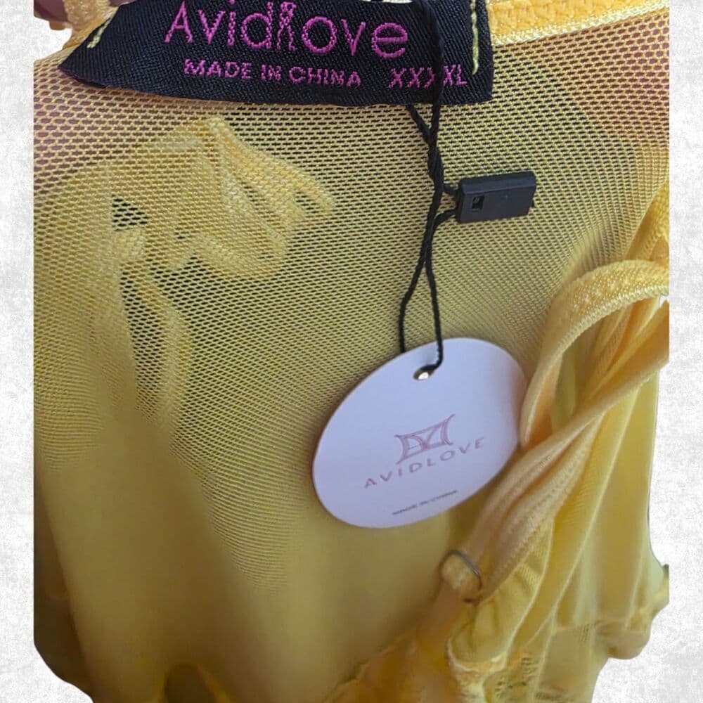 Avidlove Yellow Lace Babydoll Lingerie – 4X / XXXXL - Thumbnail 4