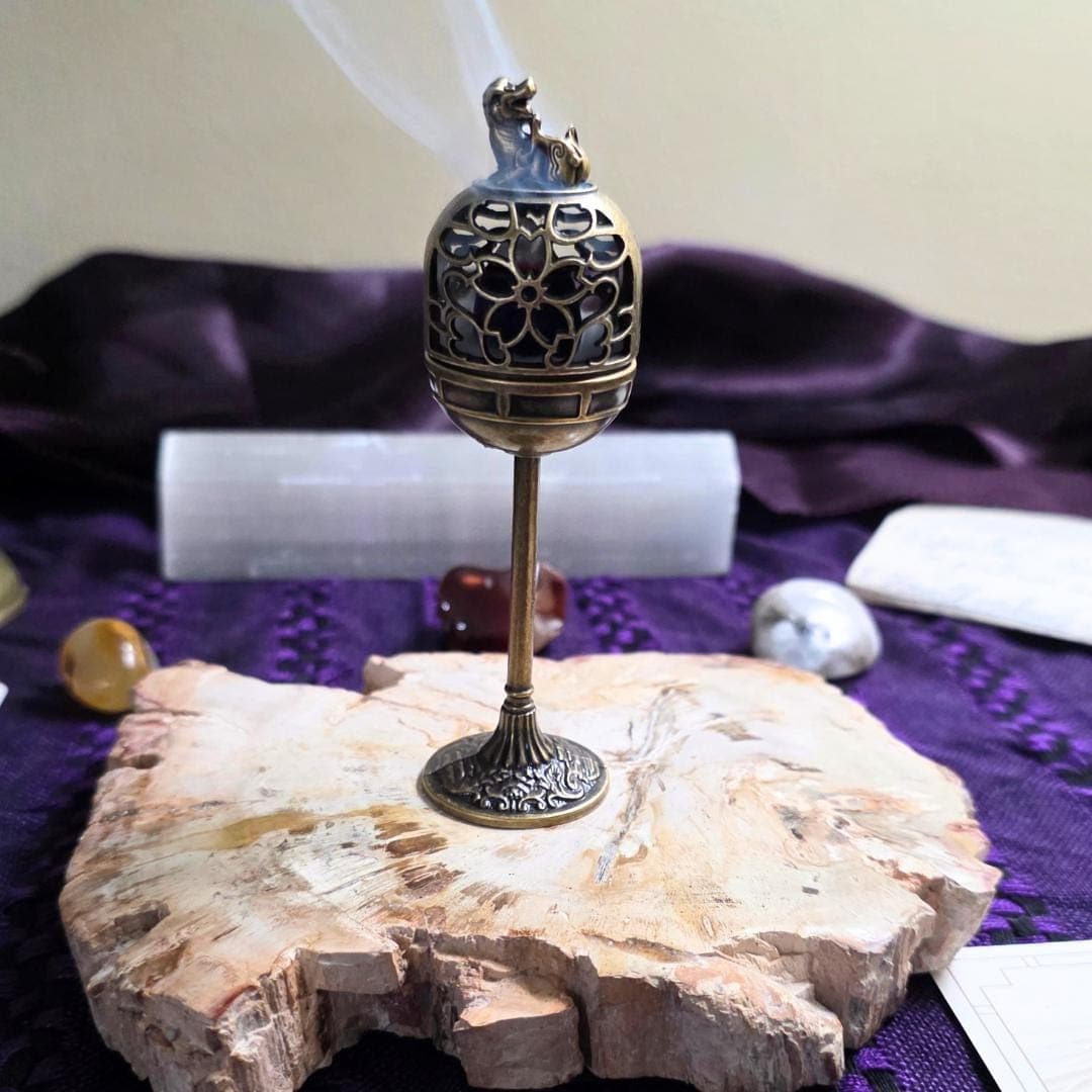 Mini Brass Pixiu Incense Burner | Altar Censer, Wealth Protection Ritual Tool - Thumbnail 3