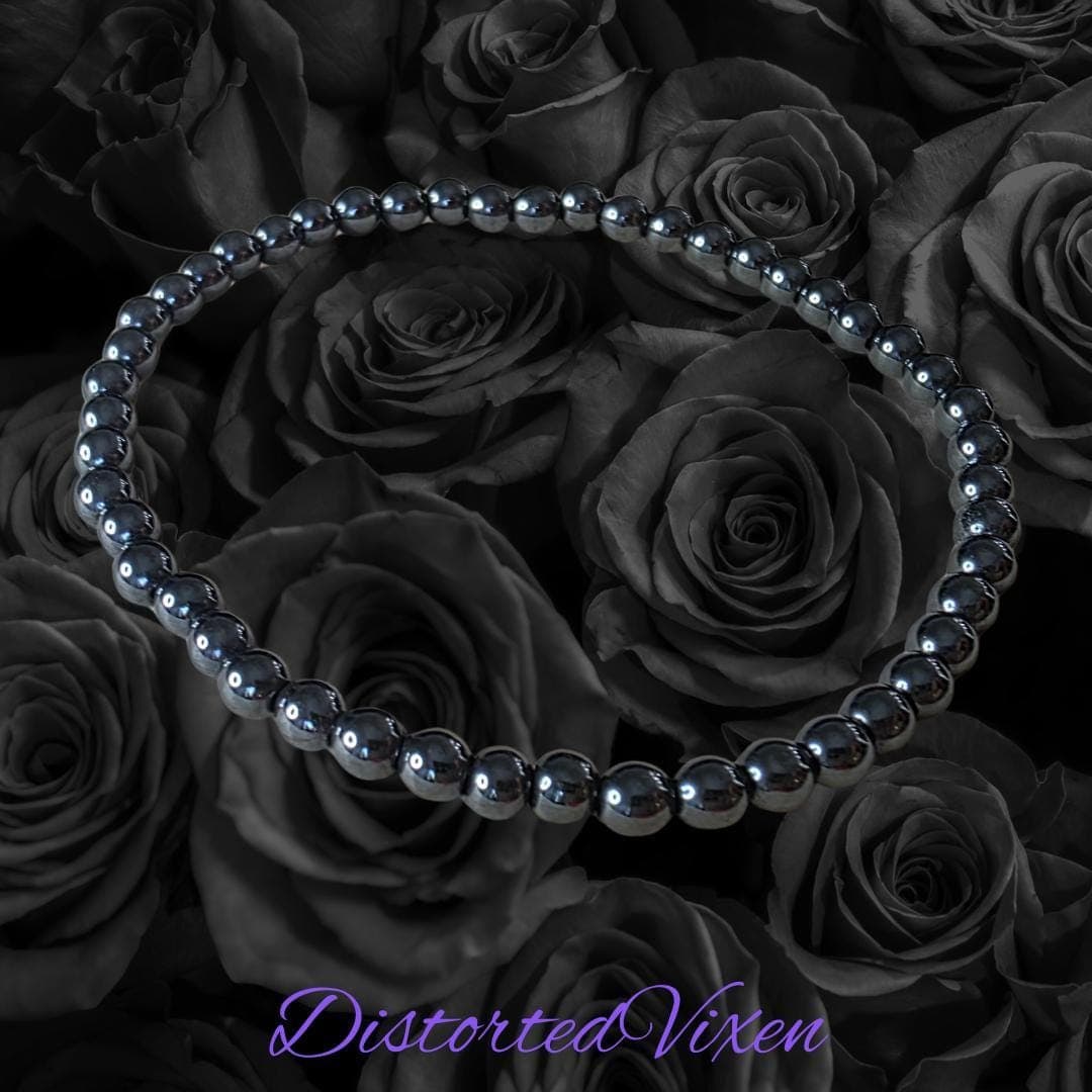 5mm Hematite Beaded Bracelet – Grounding & Protection – Stretch Crystal Bracelet – Unisex Minimalist Jewelry - Thumbnail 2