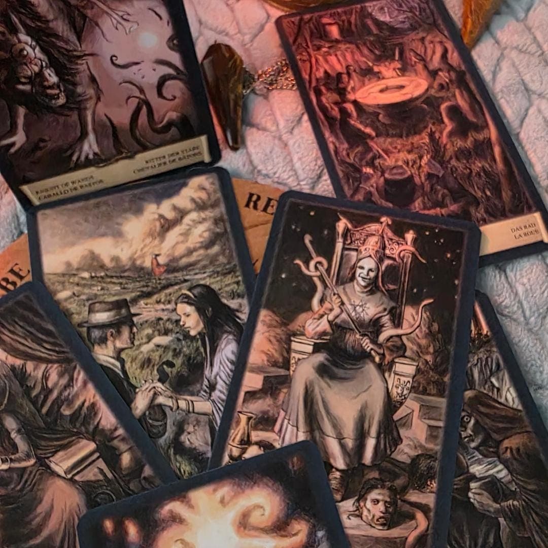Dark Grimoire Tarot Deck | Lovecraft Necronomicon Shadow Work Cards - Thumbnail 2