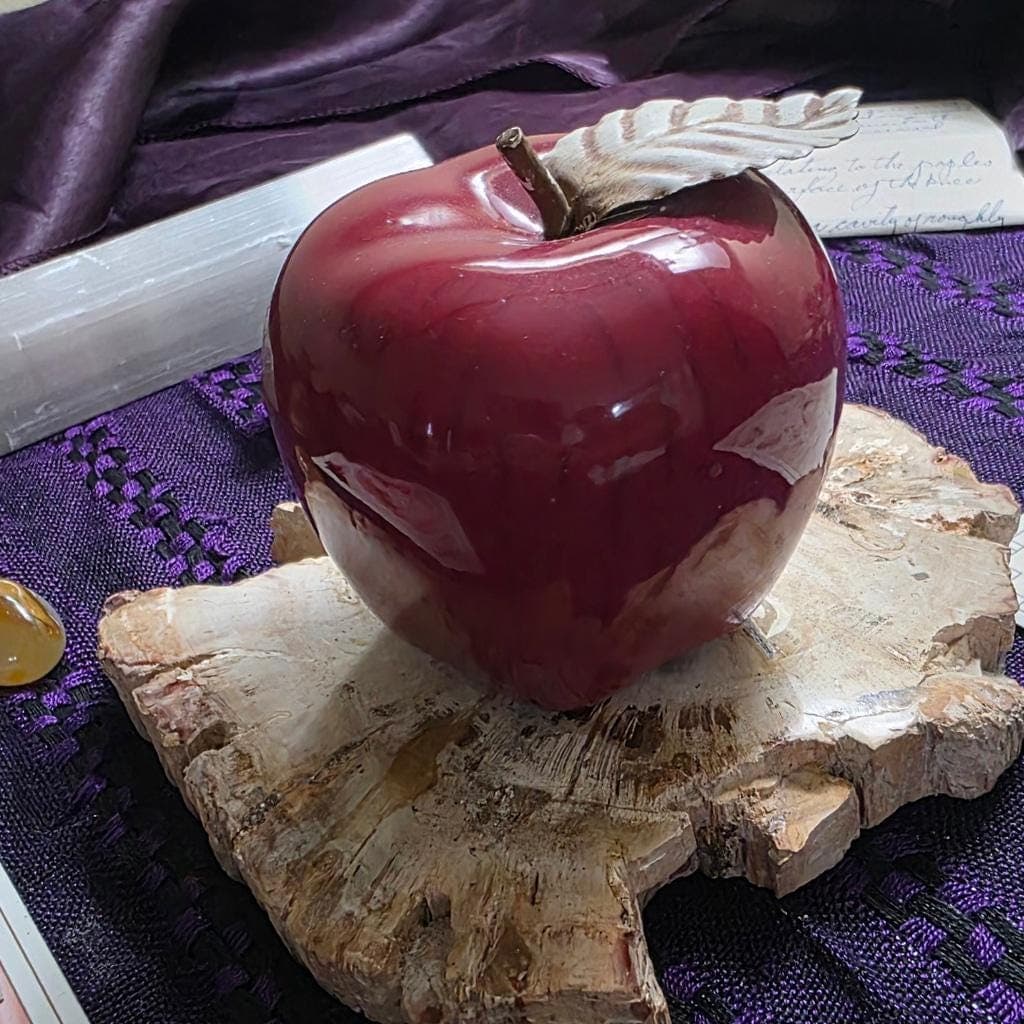 Red Ceramic Apple Altar Decor – Glossy Ritual Symbol for Protection, Passion, Ancestor Offerings - Thumbnail 6