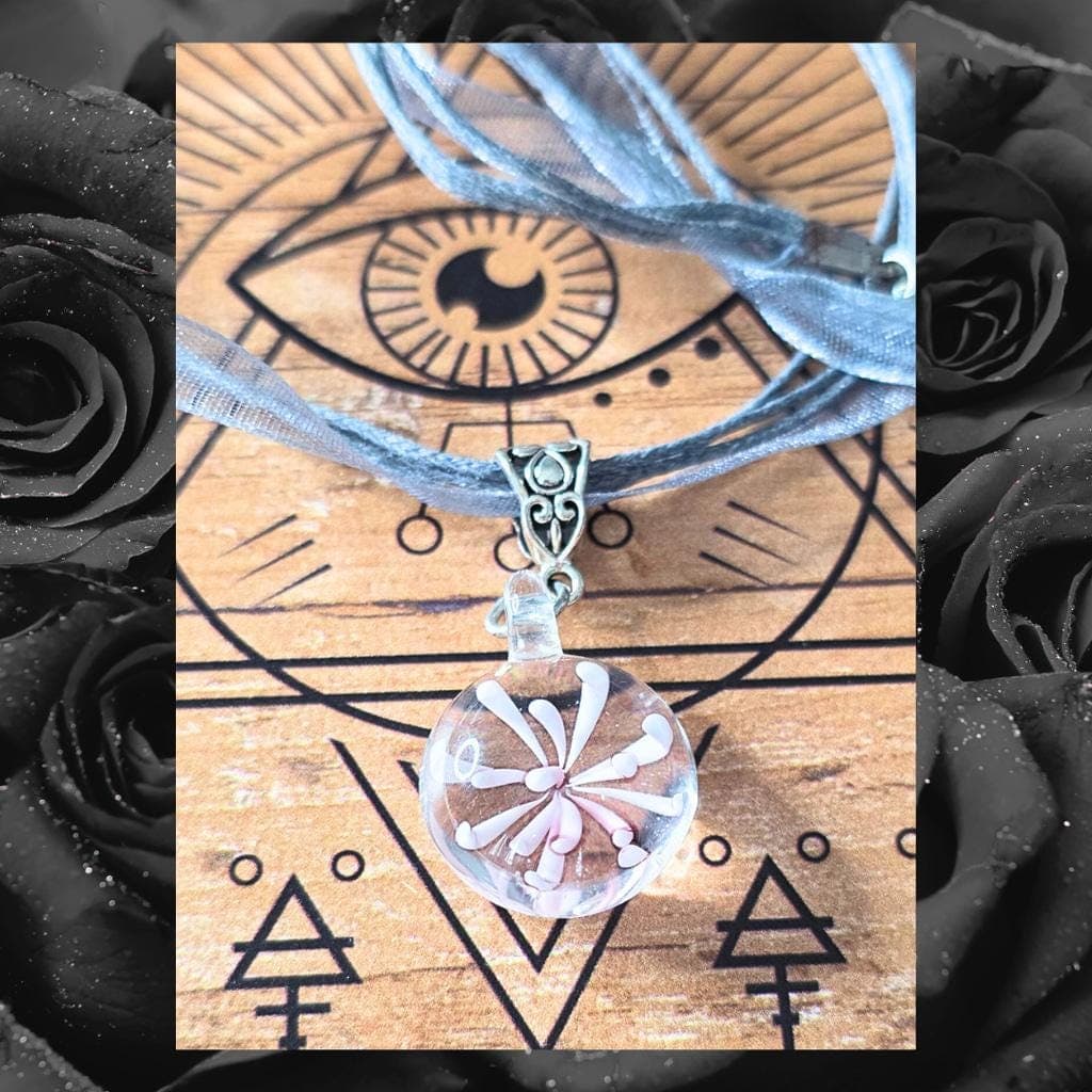 Glass Flower Necklace, Delicate Pink Pendant, Romantic Jewelry, Gift for Her - Thumbnail 5