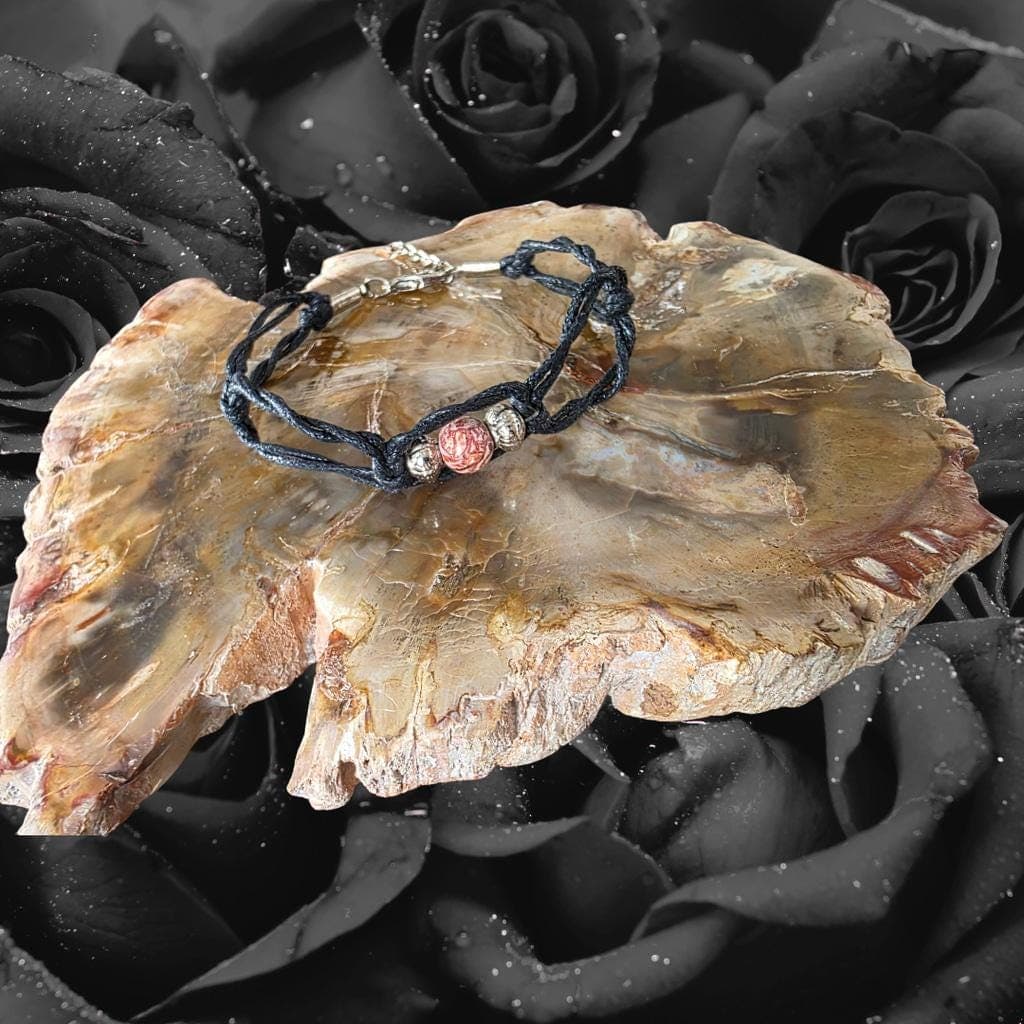 Leopard Skin Jasper Macrame Anklet, Boho Natural Stone Festival Jewelry - Thumbnail 2