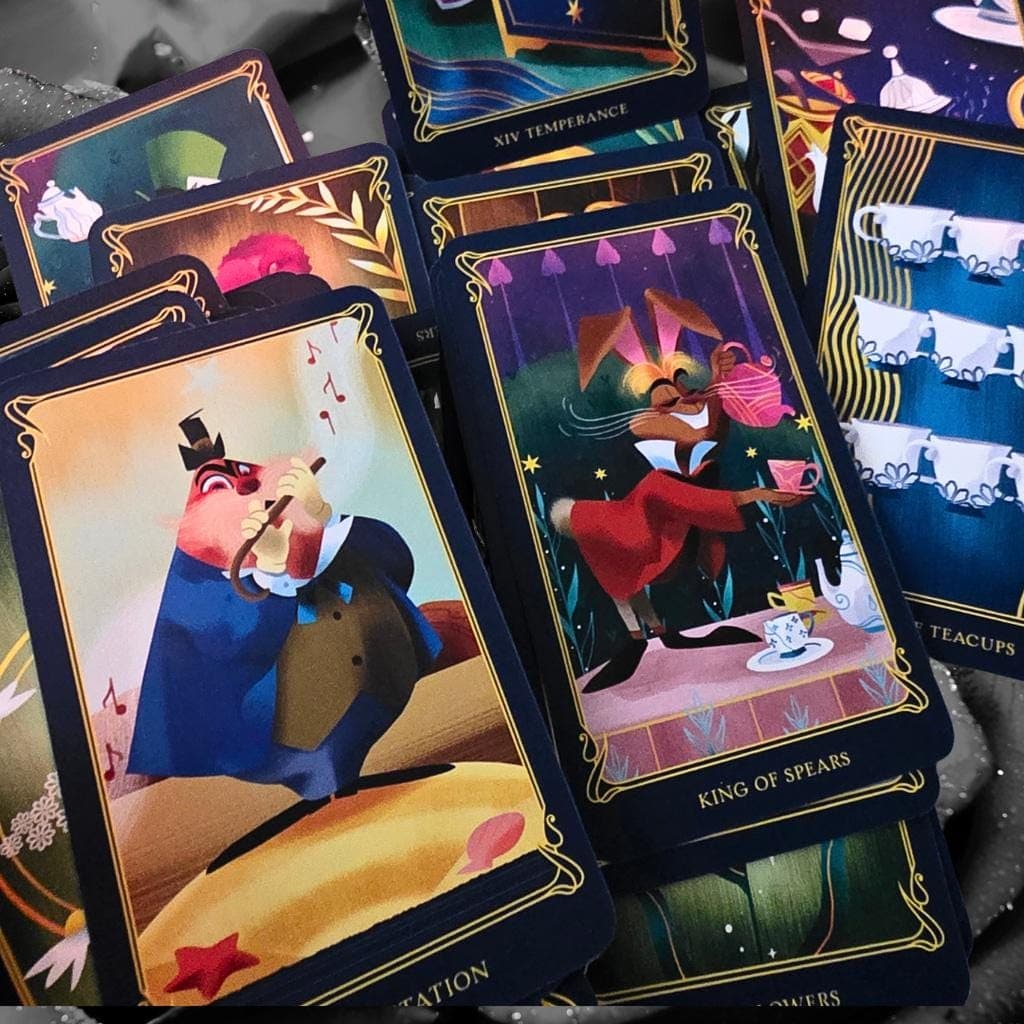Disney Alice in Wonderland Tarot Deck and Guidebook, Whimsical Tarot Cards - Thumbnail 4