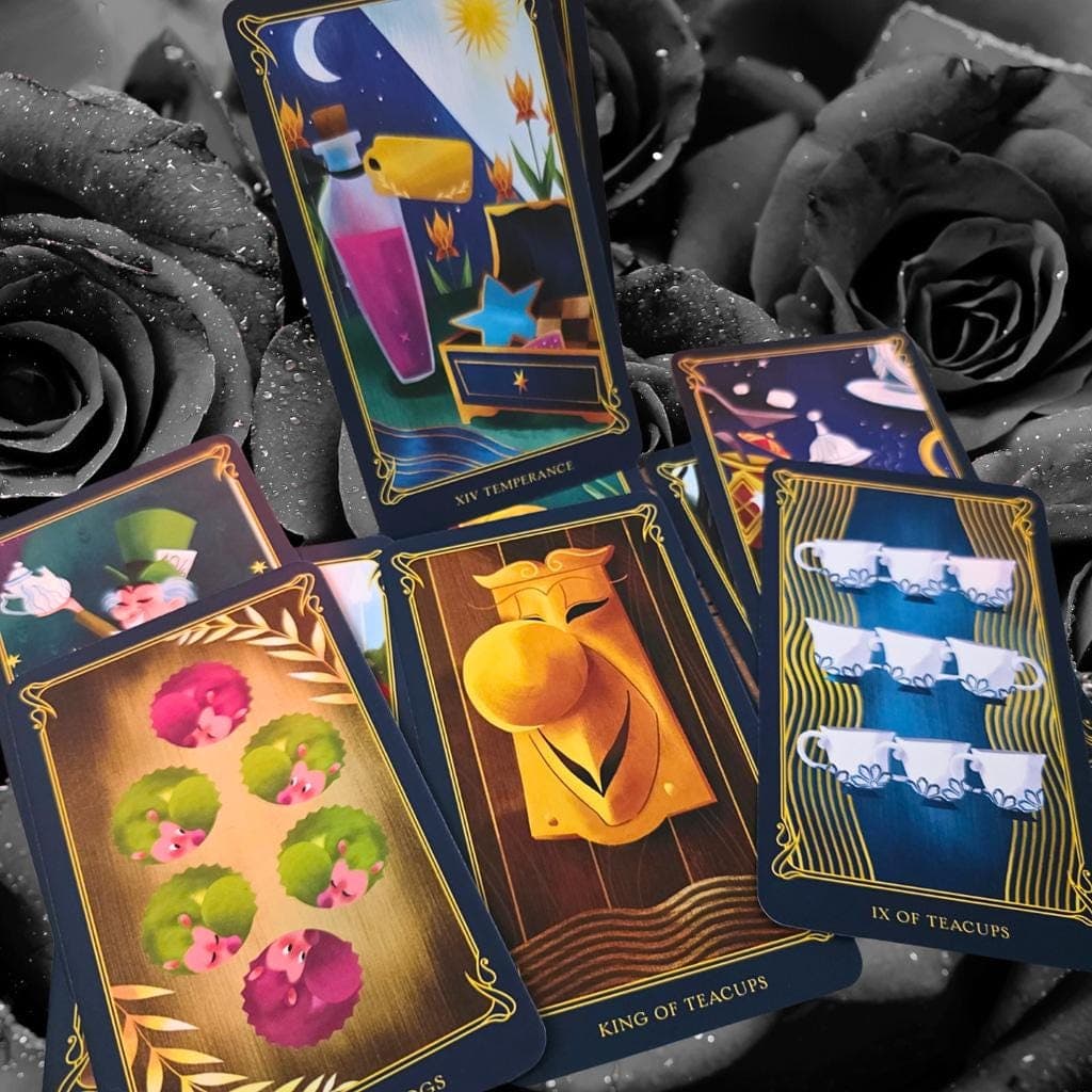 Disney Alice in Wonderland Tarot Deck and Guidebook, Whimsical Tarot Cards - Thumbnail 7