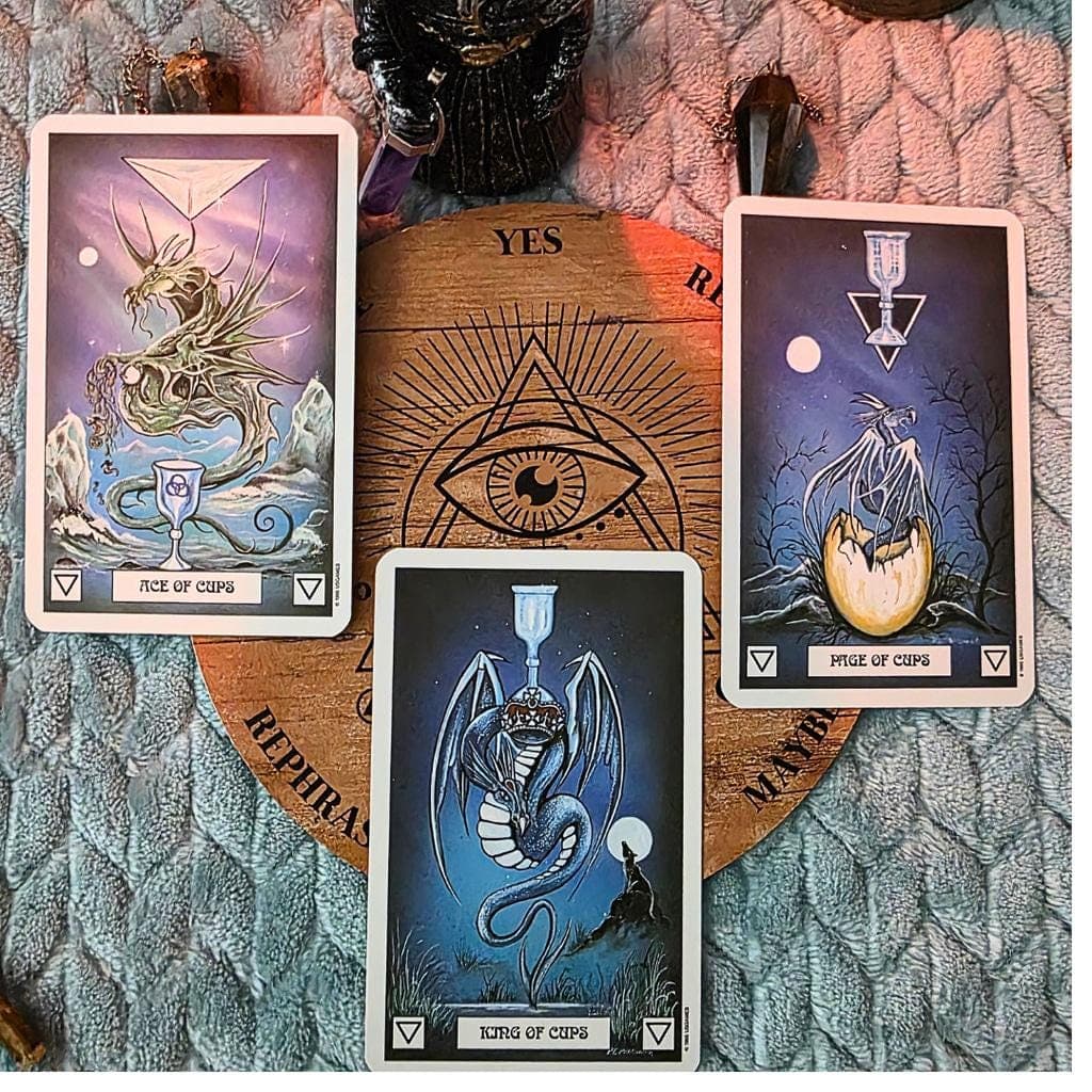 Vintage Dragon Tarot Deck 1995 FIRST EDITION • Rare Pre-Barcode, Belgium - Thumbnail 4