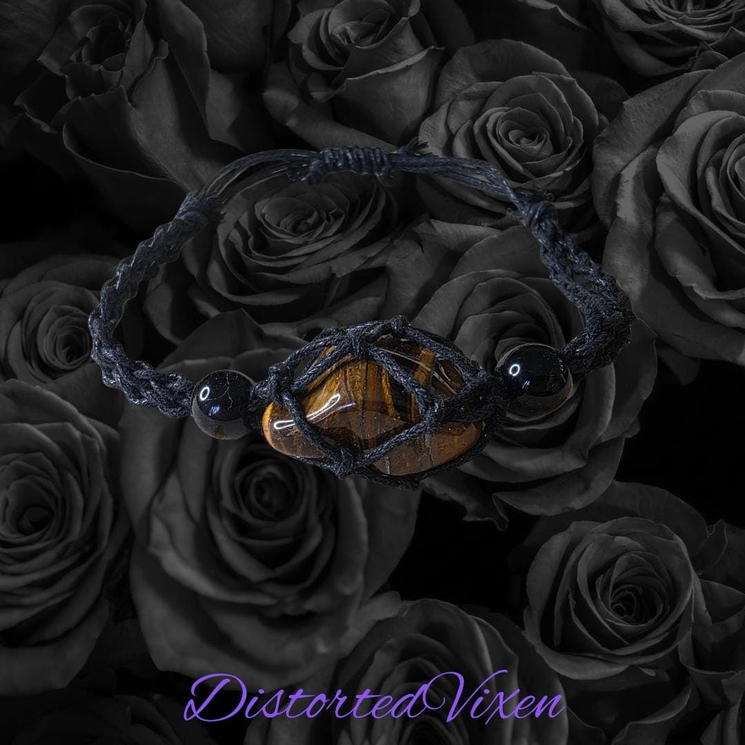 Tiger’s Eye Protection Talisman | Hand-Knotted Macramé Necklace or Bracelet | Grounding Crystal Jewelry - Thumbnail 4