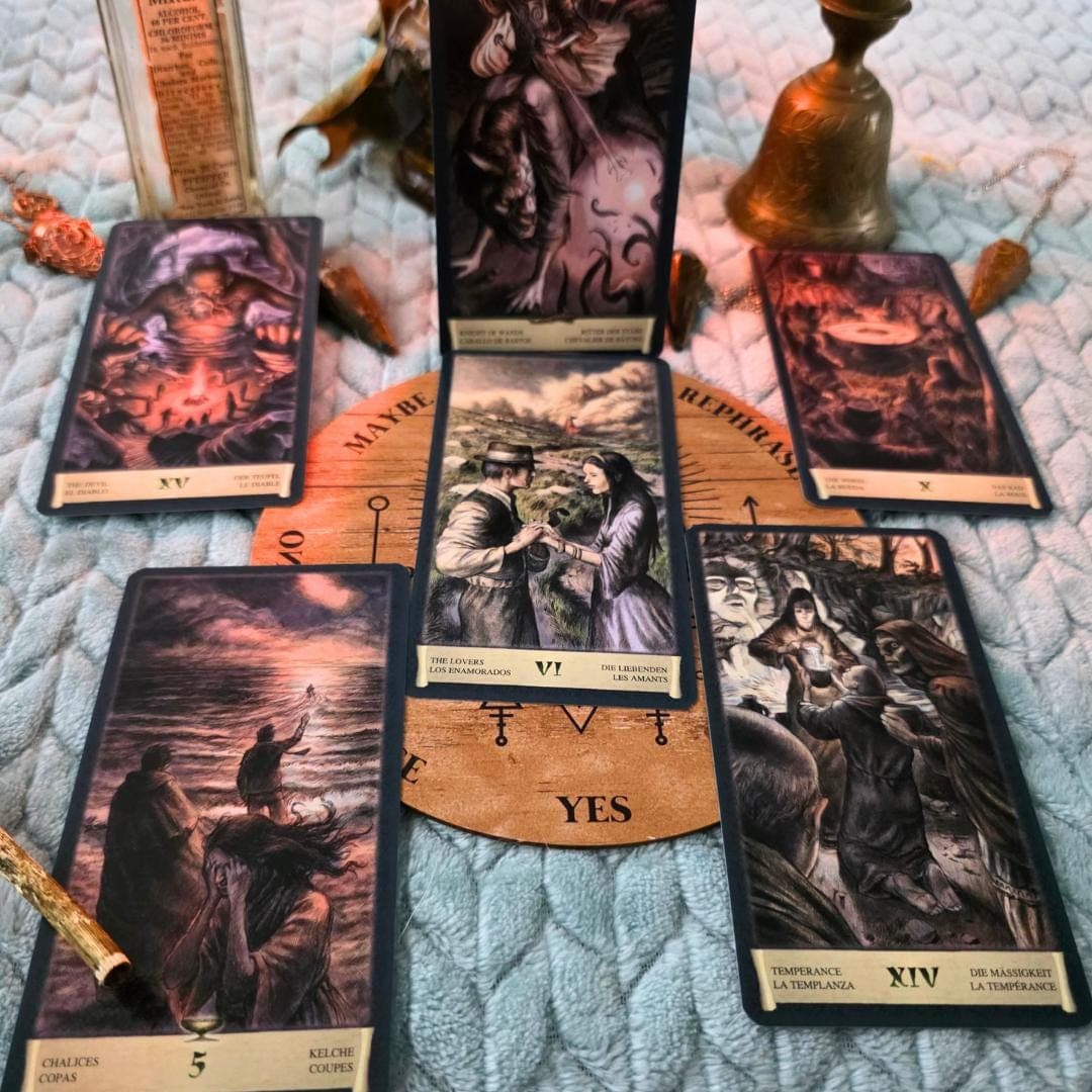Dark Grimoire Tarot Deck | Lovecraft Necronomicon Shadow Work Cards - Thumbnail 3