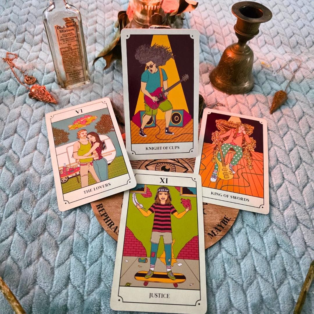 Grunge Tarot Deck, 90s Alternative Rock Music, Witchy Divination, Shadow Work Guidebook - Thumbnail 5