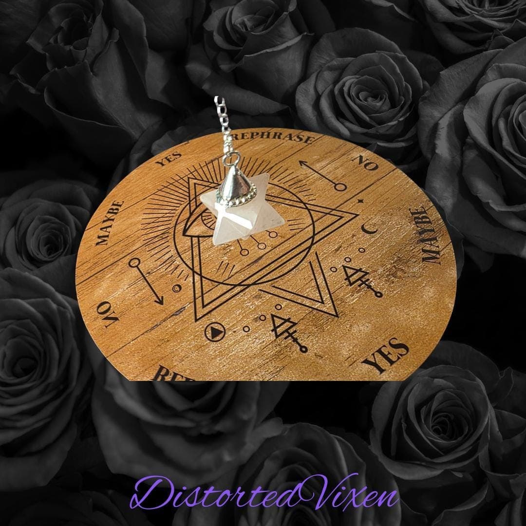 Light Rose Quartz Merkaba Pendulum • Crystal Star Pendulum for Divination • Soft Witch Tools - Thumbnail 6