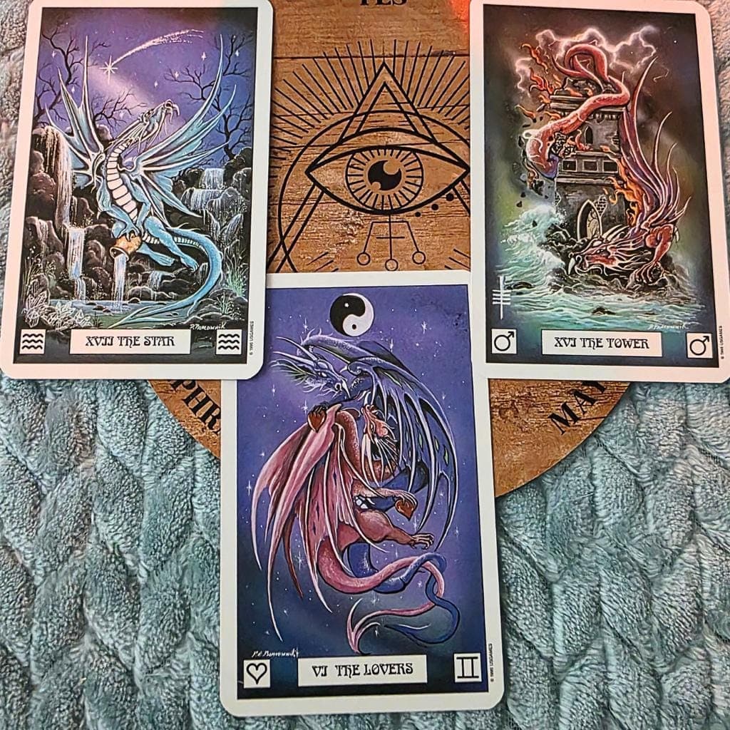 Vintage Dragon Tarot Deck 1995 FIRST EDITION • Rare Pre-Barcode, Belgium - Thumbnail 3