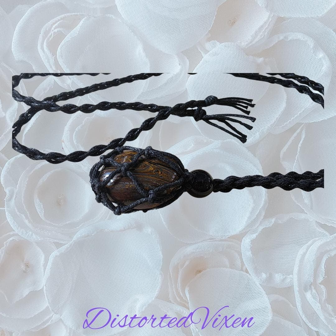 Tiger’s Eye Protection Talisman | Hand-Knotted Macramé Necklace or Bracelet | Grounding Crystal Jewelry - Thumbnail 6