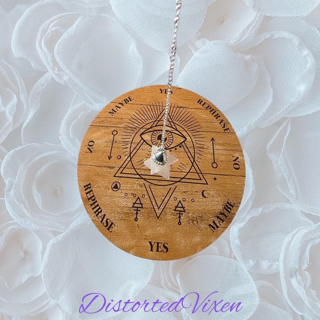Light Rose Quartz Merkaba Pendulum • Crystal Star Pendulum for Divination • Soft Witch Tools - Thumbnail 4