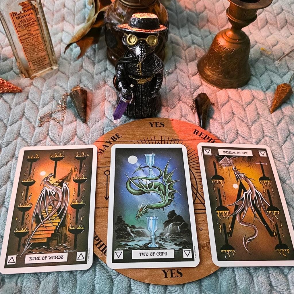 Vintage Dragon Tarot Deck 1995 FIRST EDITION • Rare Pre-Barcode, Belgium - Thumbnail 2