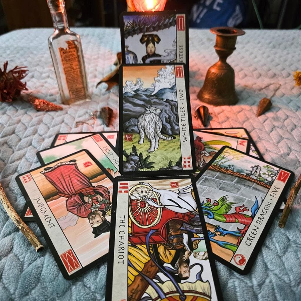 Feng Shui Tarot Deck by Peter Paul Connolly, US Games Systems Out of Print - Thumbnail 4