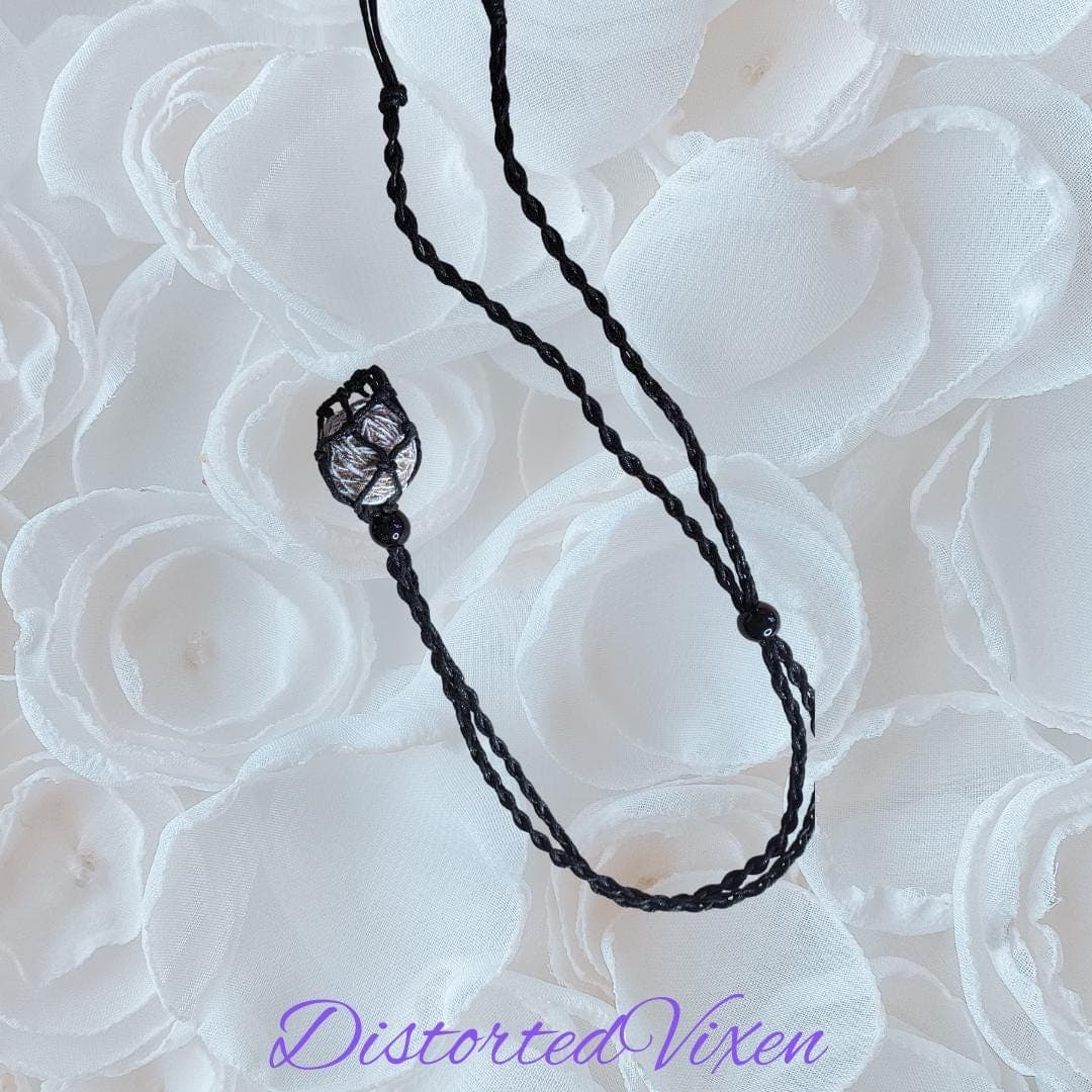 Desert Rose Crystal Necklace – Adjustable Macramé Pouch – Protection & Clarity Jewelry - Thumbnail 6
