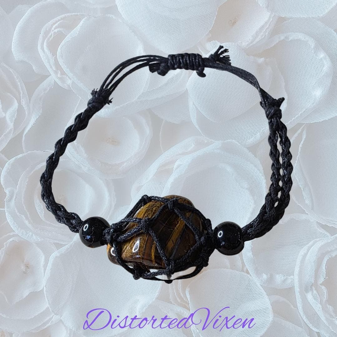 Tiger’s Eye Protection Talisman | Hand-Knotted Macramé Necklace or Bracelet | Grounding Crystal Jewelry - Thumbnail 11
