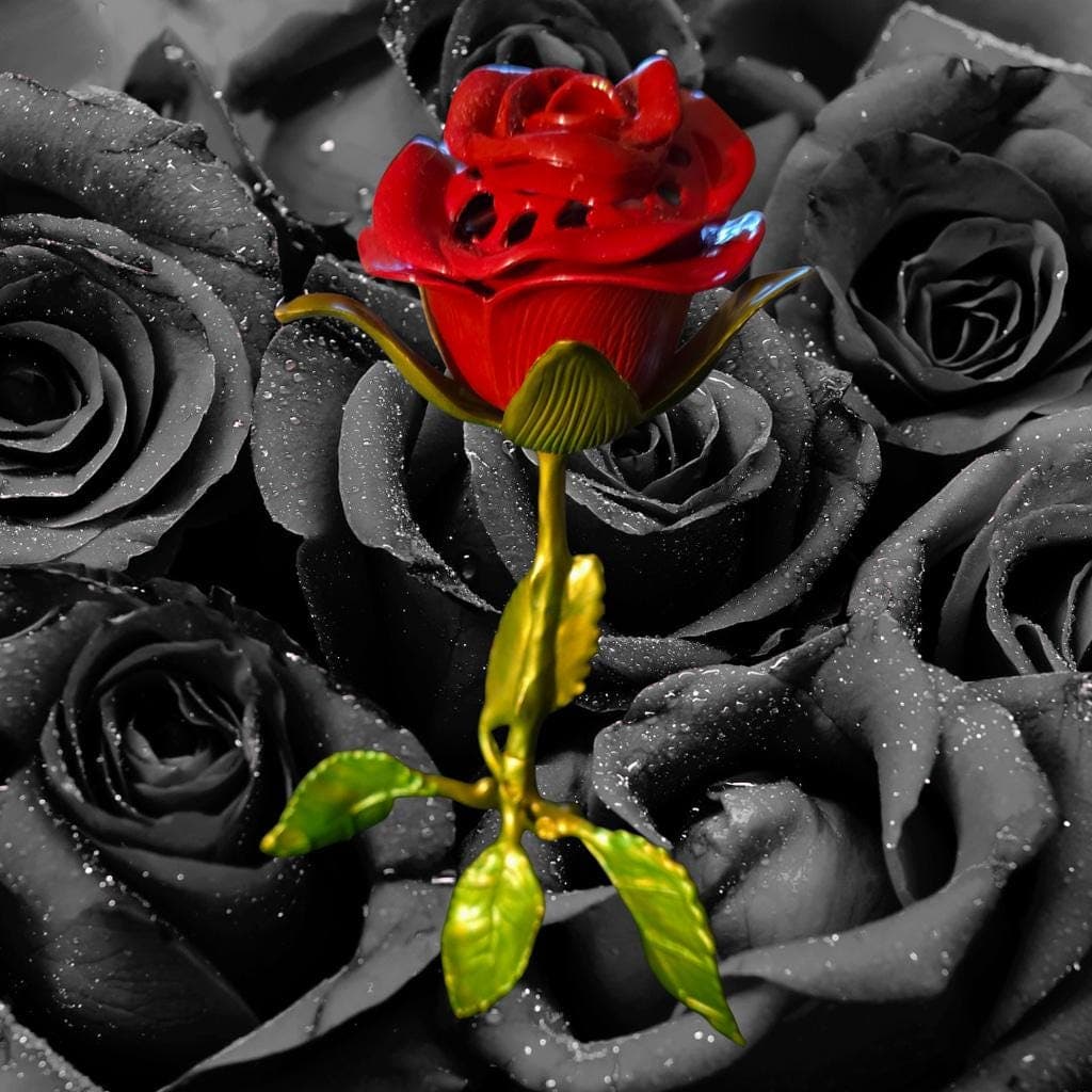 Gothic Red Rose Incense Burner - Thumbnail 5