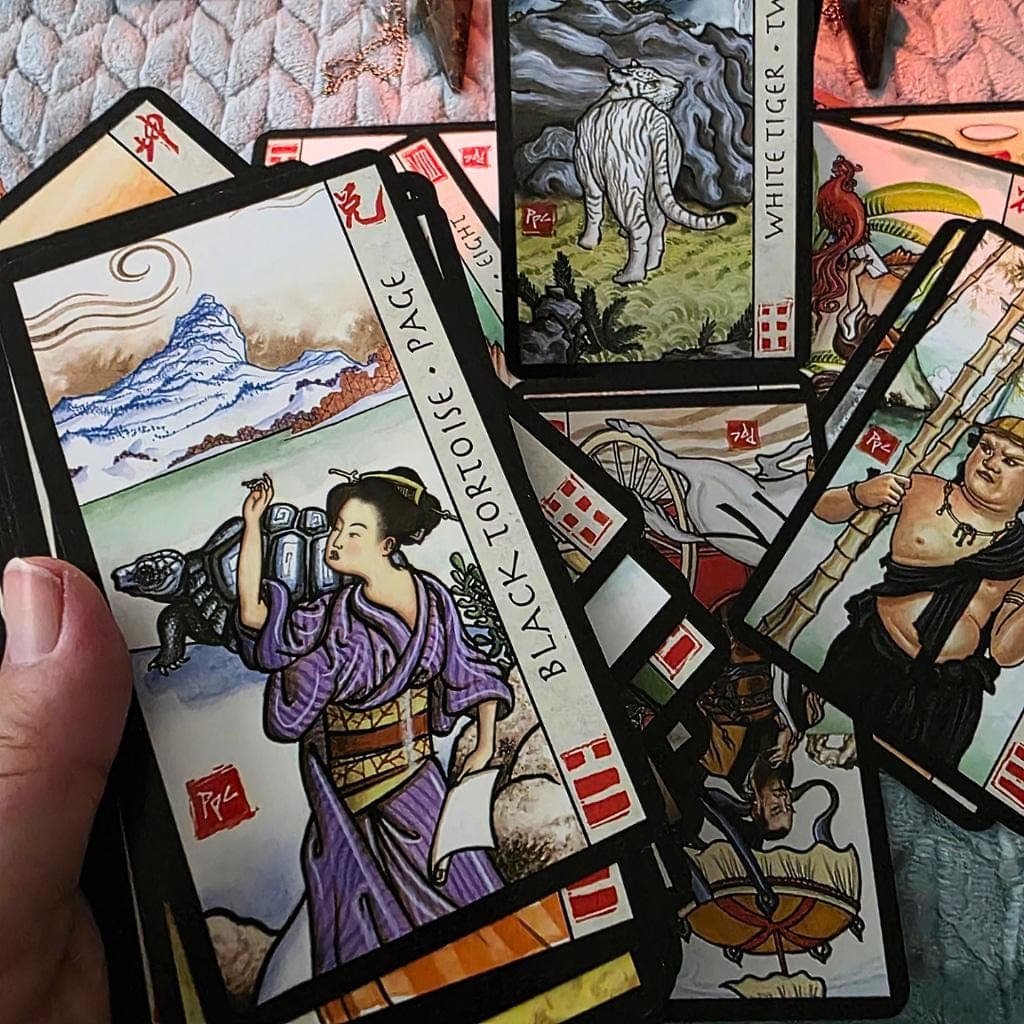 Feng Shui Tarot Deck by Peter Paul Connolly, US Games Systems Out of Print - Thumbnail 2