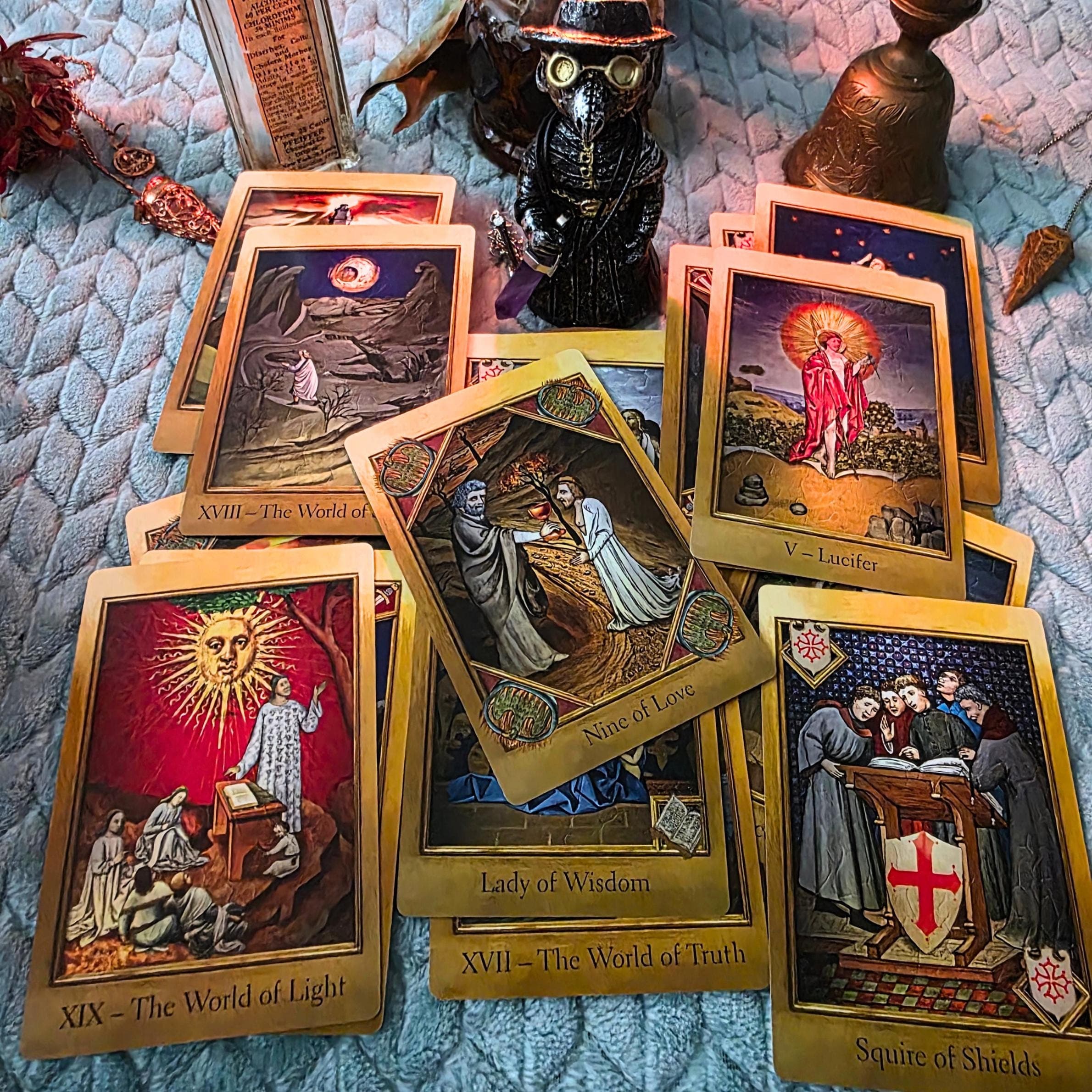 Cathar Tarot Deck and Guidebook, Gnostic Gilded Tarot, John Matthews, Wil Kinghan - Thumbnail 2