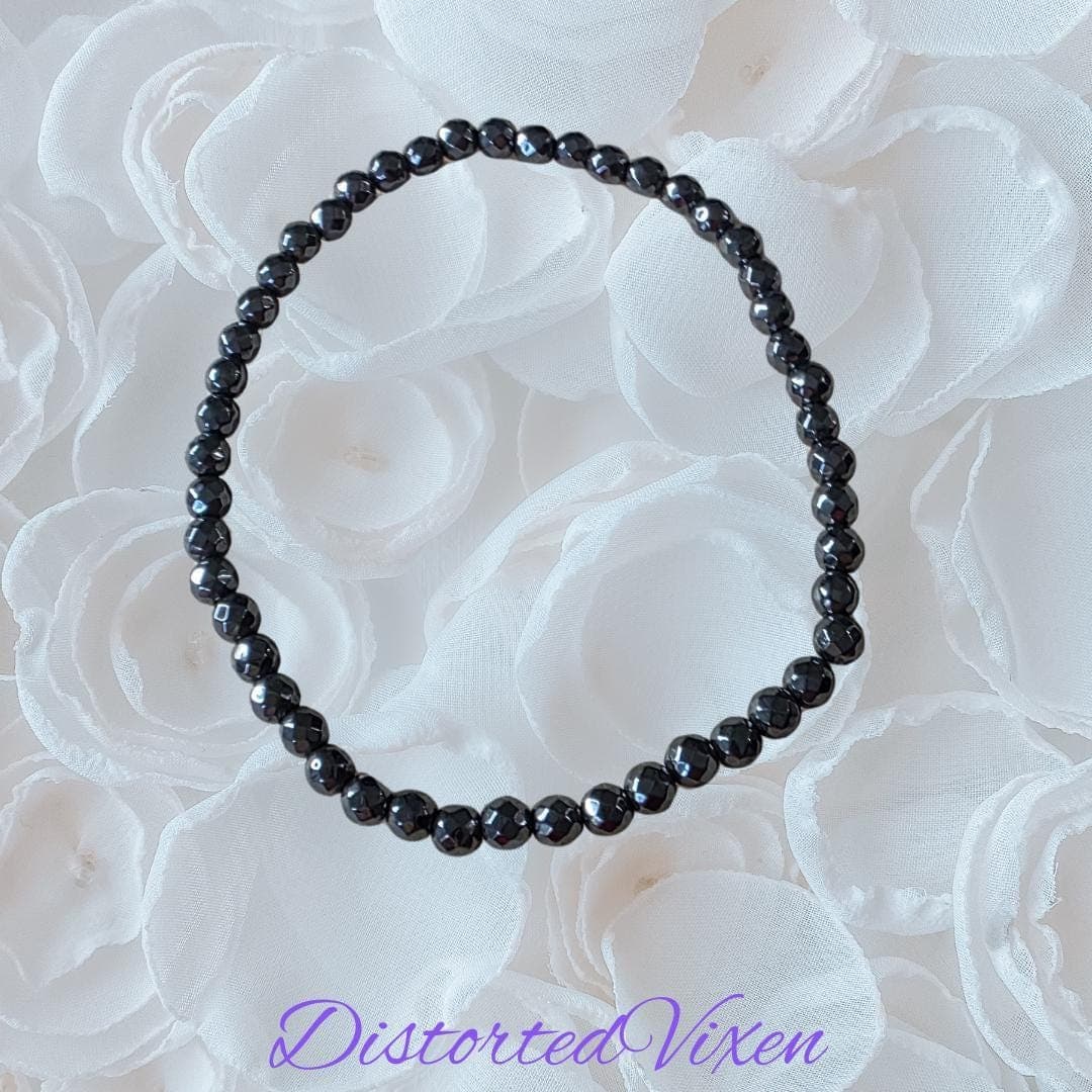 5mm Hematite Beaded Bracelet – Grounding & Protection – Stretch Crystal Bracelet – Unisex Minimalist Jewelry - Thumbnail 5