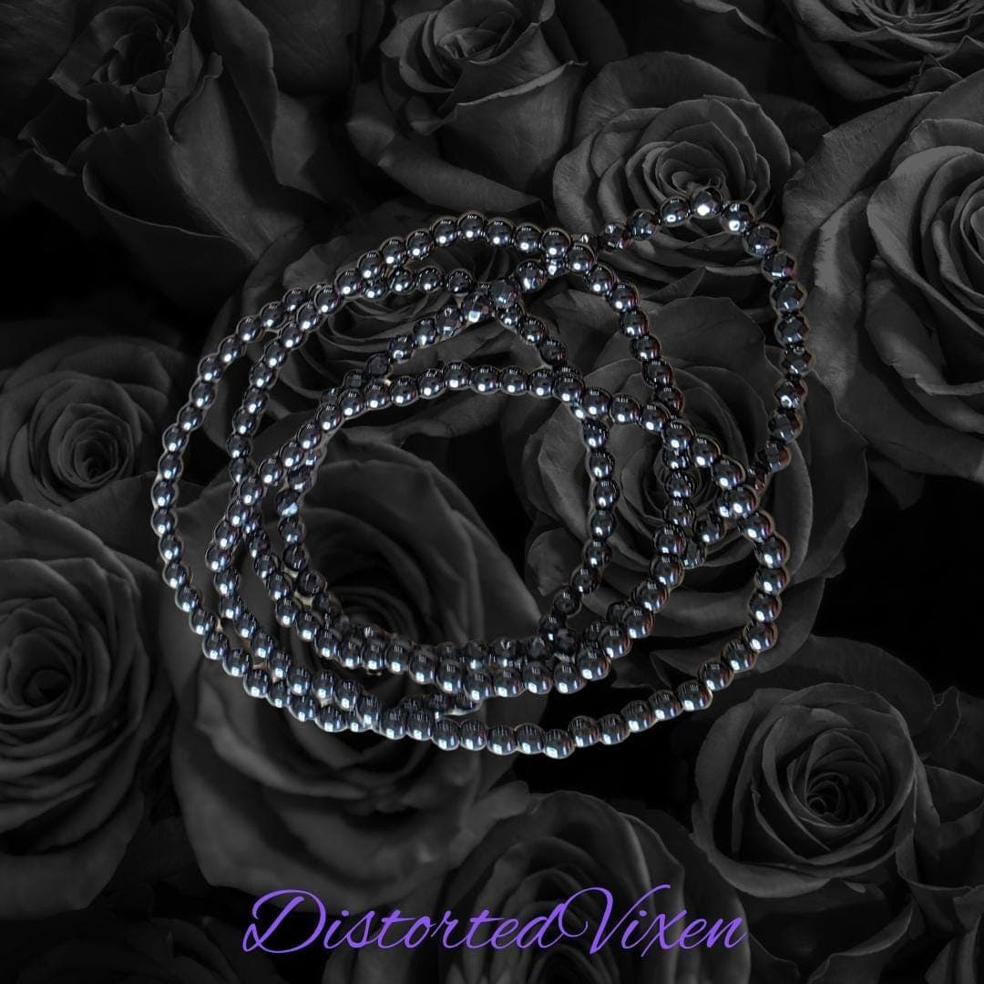 5mm Hematite Beaded Bracelet – Grounding & Protection – Stretch Crystal Bracelet – Unisex Minimalist Jewelry - Thumbnail 3