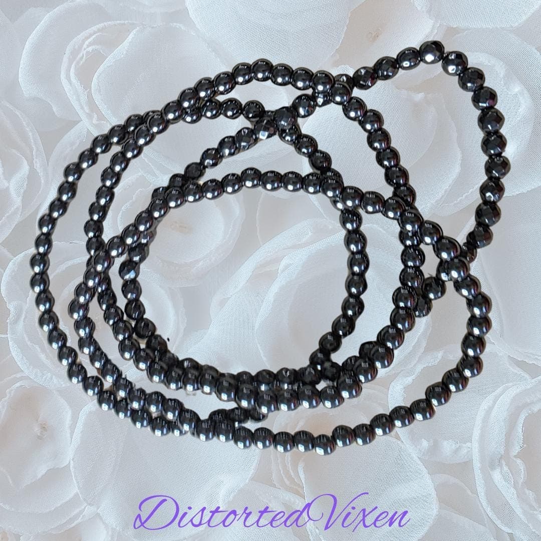 5mm Hematite Beaded Bracelet – Grounding & Protection – Stretch Crystal Bracelet – Unisex Minimalist Jewelry - Thumbnail 6