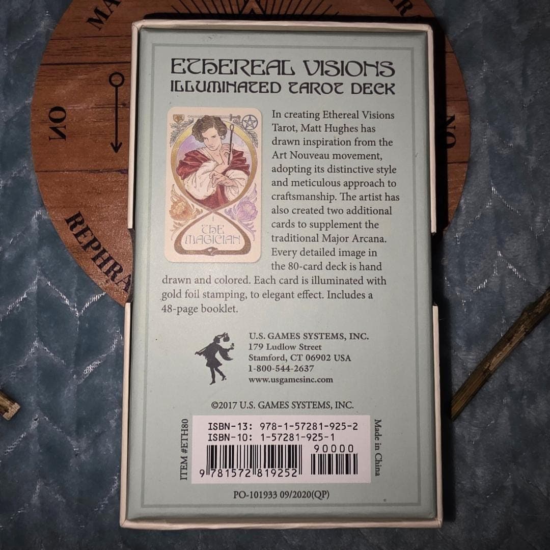 Ethereal Visions Tarot Deck | Art Nouveau Gold Foil Cards with Guidebook - Thumbnail 4