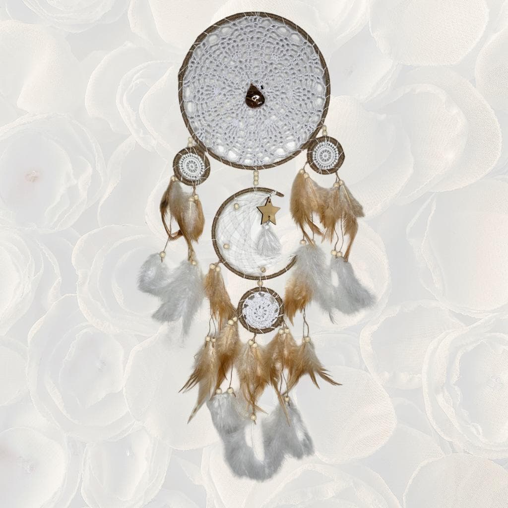 Large Boho Moon Phase Dreamcatcher with Copper-Wrapped Tiger’s Eye - Thumbnail 6