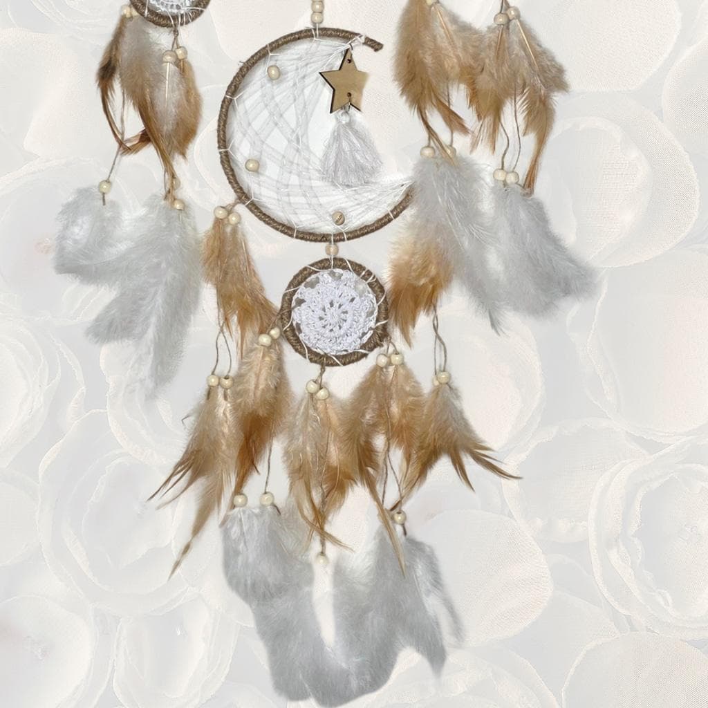 Large Boho Moon Phase Dreamcatcher with Copper-Wrapped Tiger’s Eye - Thumbnail 3