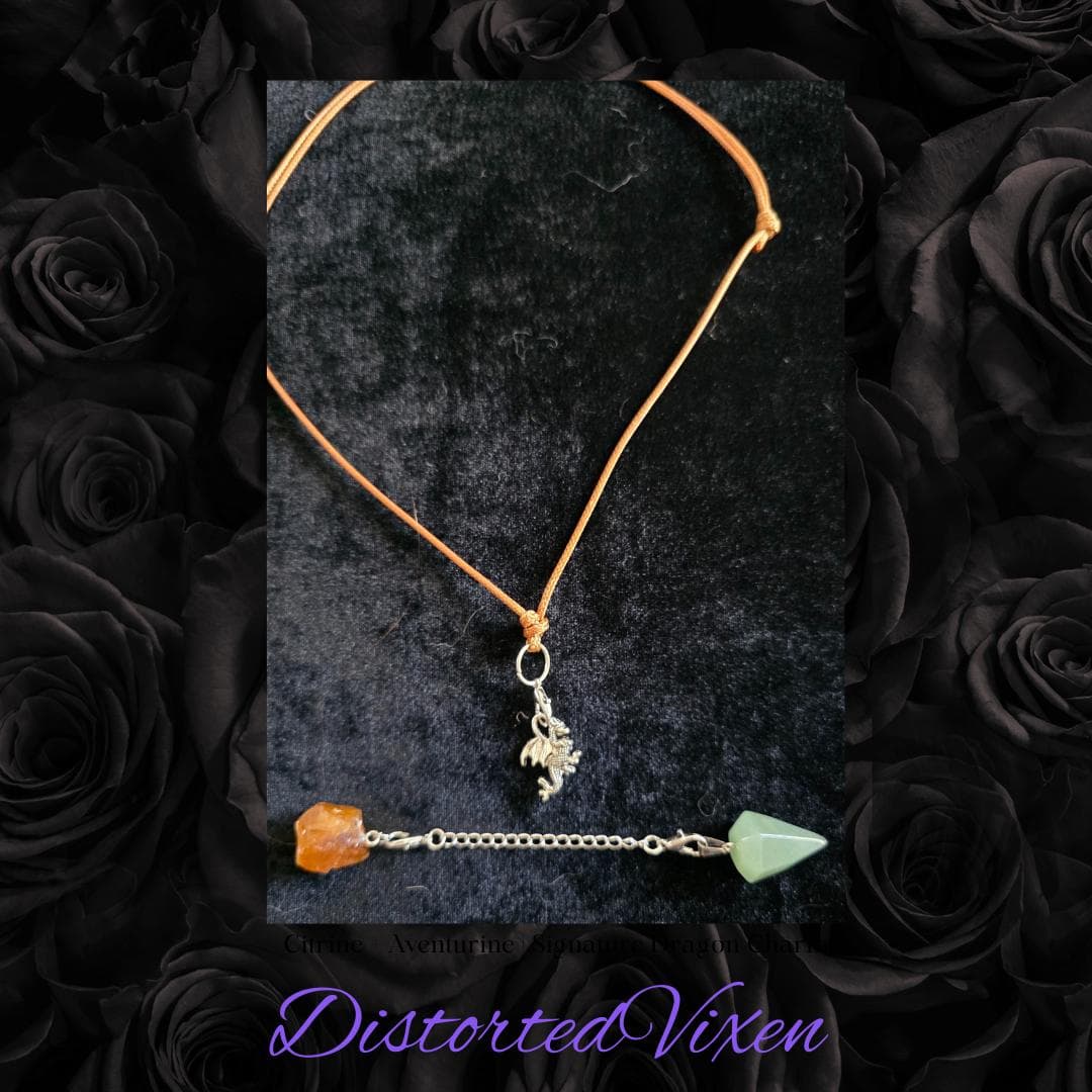 Citrine & Green Aventurine Necklace | Interchangeable Charms | Fully Customizable Adjustable Jewelry by Distorted Vixen - Thumbnail 3