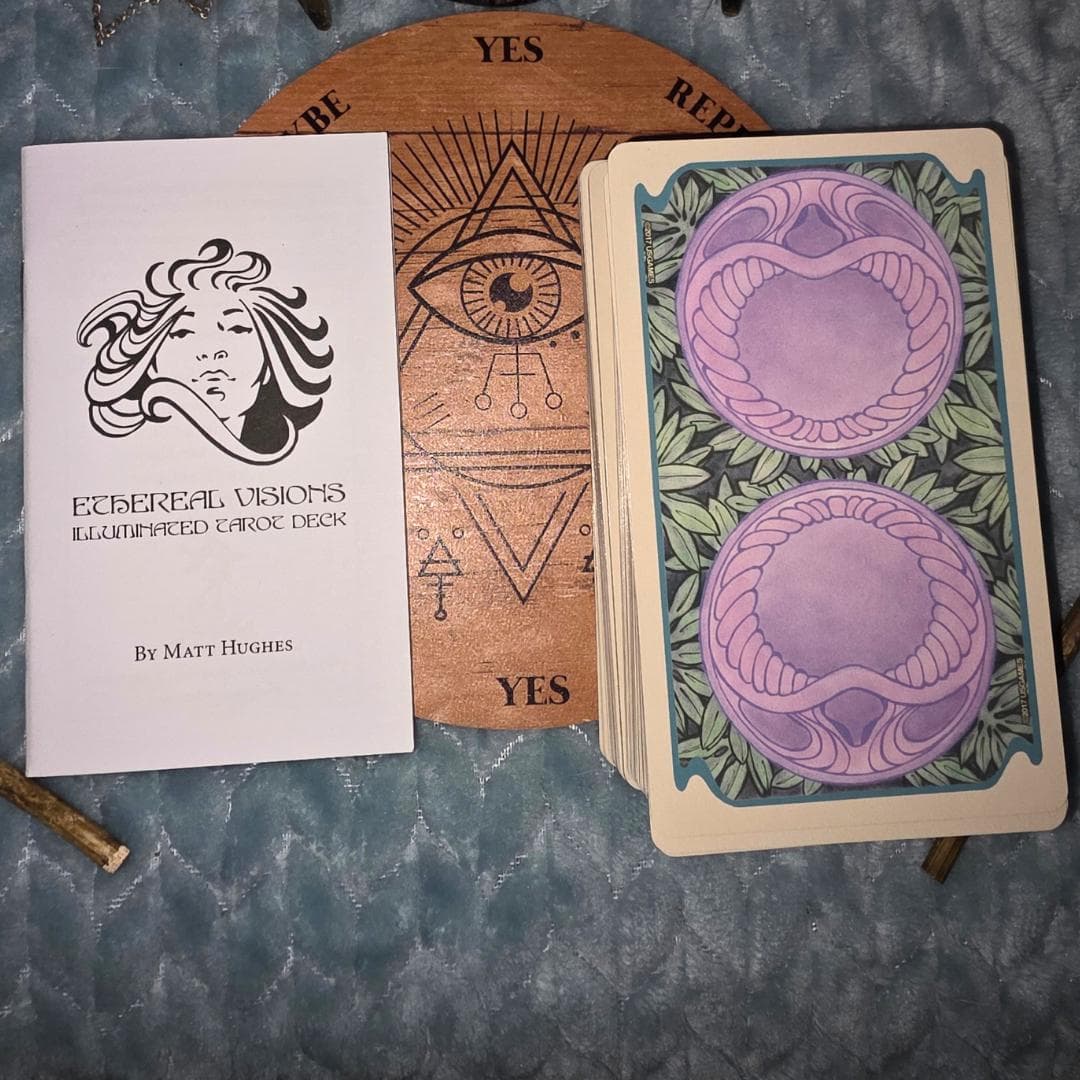 Ethereal Visions Tarot Deck | Art Nouveau Gold Foil Cards with Guidebook - Thumbnail 5