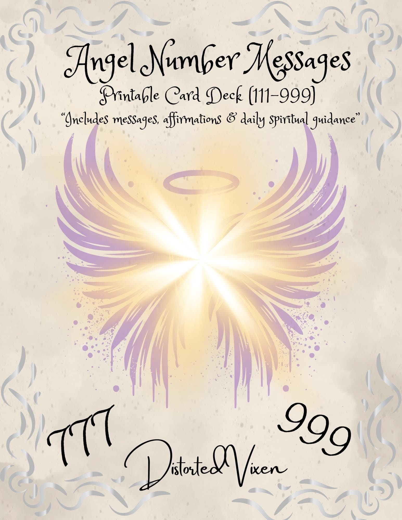 Angel Number Card Deck: Spiritual Guidance, Affirmations (PDF Digital Download
