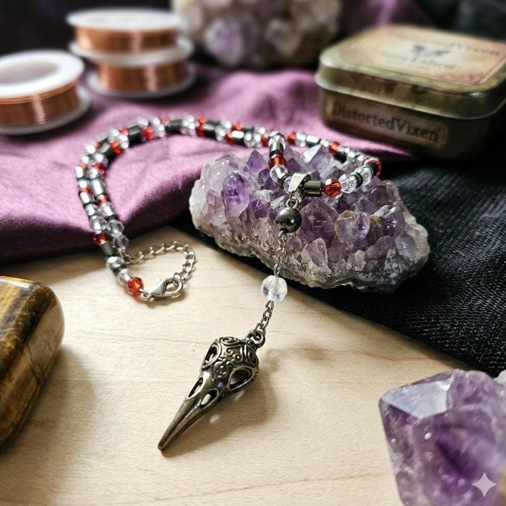 Genuine Hematite Beaded Necklace Metallic Grey Crystal Choker Protection - Thumbnail 9