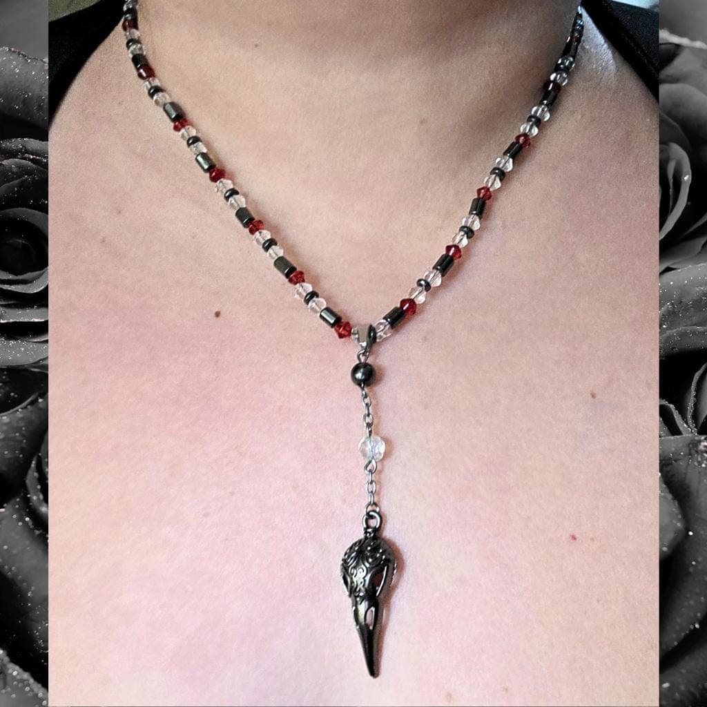 Genuine Hematite Beaded Necklace Metallic Grey Crystal Choker Protection - Thumbnail 7