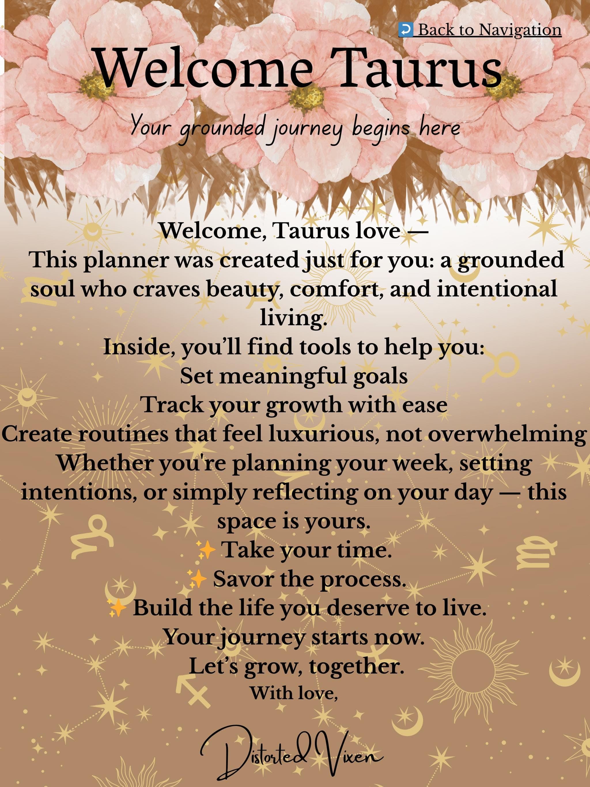 Taurus Digital Planner | 20-Page Zodiac Journal for Self-Care, Goals & Rituals | Grounded + Luxurious Living - Thumbnail 2