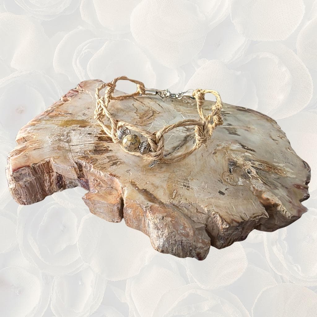 Jasper Grounding Crystal Anklet Handmade Protection Spiritual Boho Jewelry