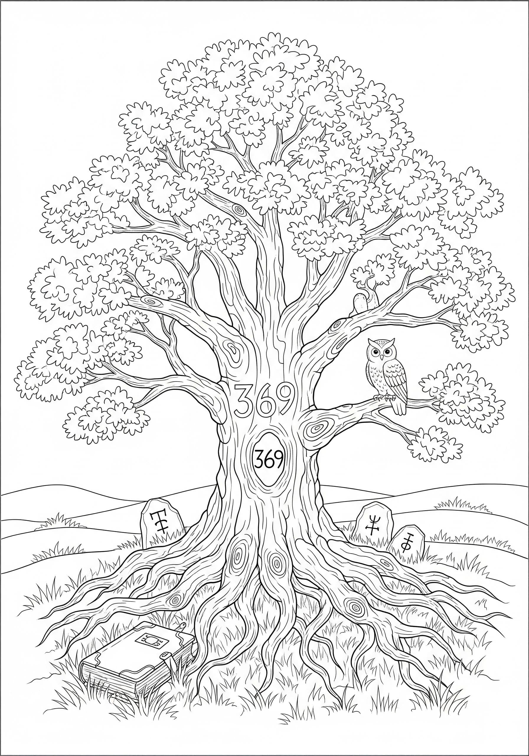 Angel Numbers Coloring Book: Mystical Mandalas & Spiritual Gardens (Printable PDF Pages) - Thumbnail 4