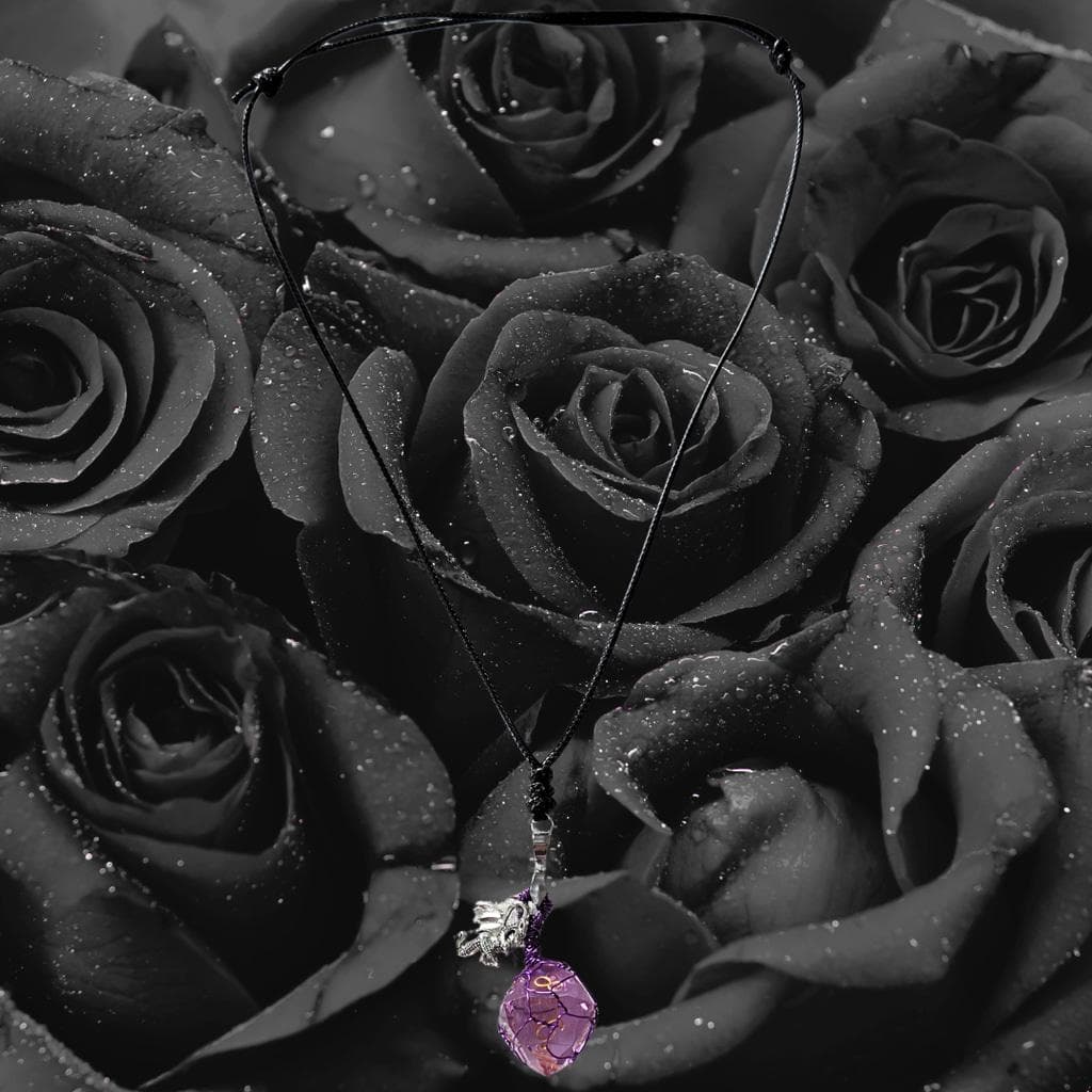 Dragon’s Guard Purple D8 Necklace Custom Wire Wrapped 8-Sided Die RPG - Thumbnail 7