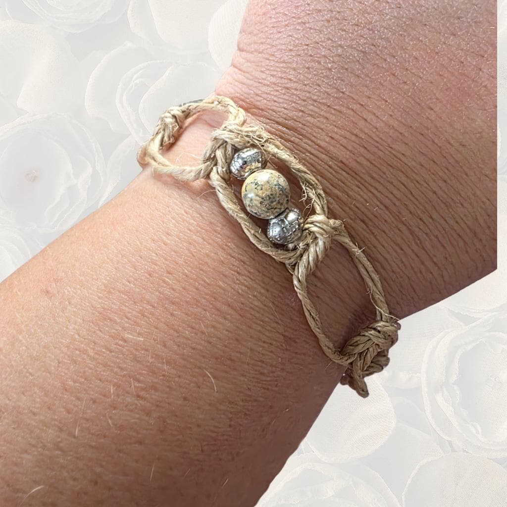Jasper Grounding Crystal Anklet Handmade Protection Spiritual Boho Jewelry - Thumbnail 2