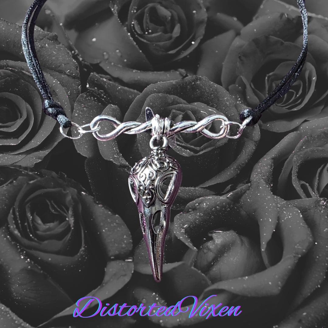 Barbed Wire Charm Bracelet, Red or Black Cord, Goth - Thumbnail 13