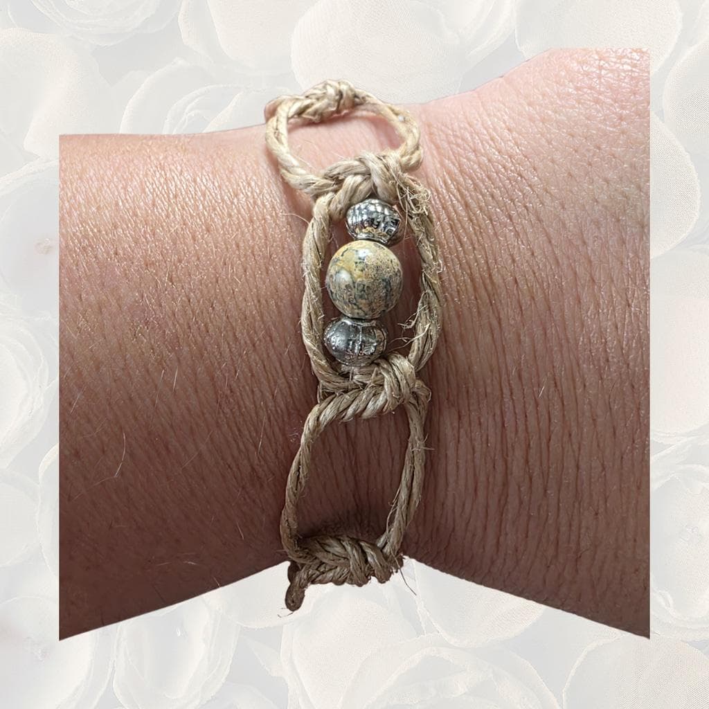 Jasper Grounding Crystal Anklet Handmade Protection Spiritual Boho Jewelry - Thumbnail 6