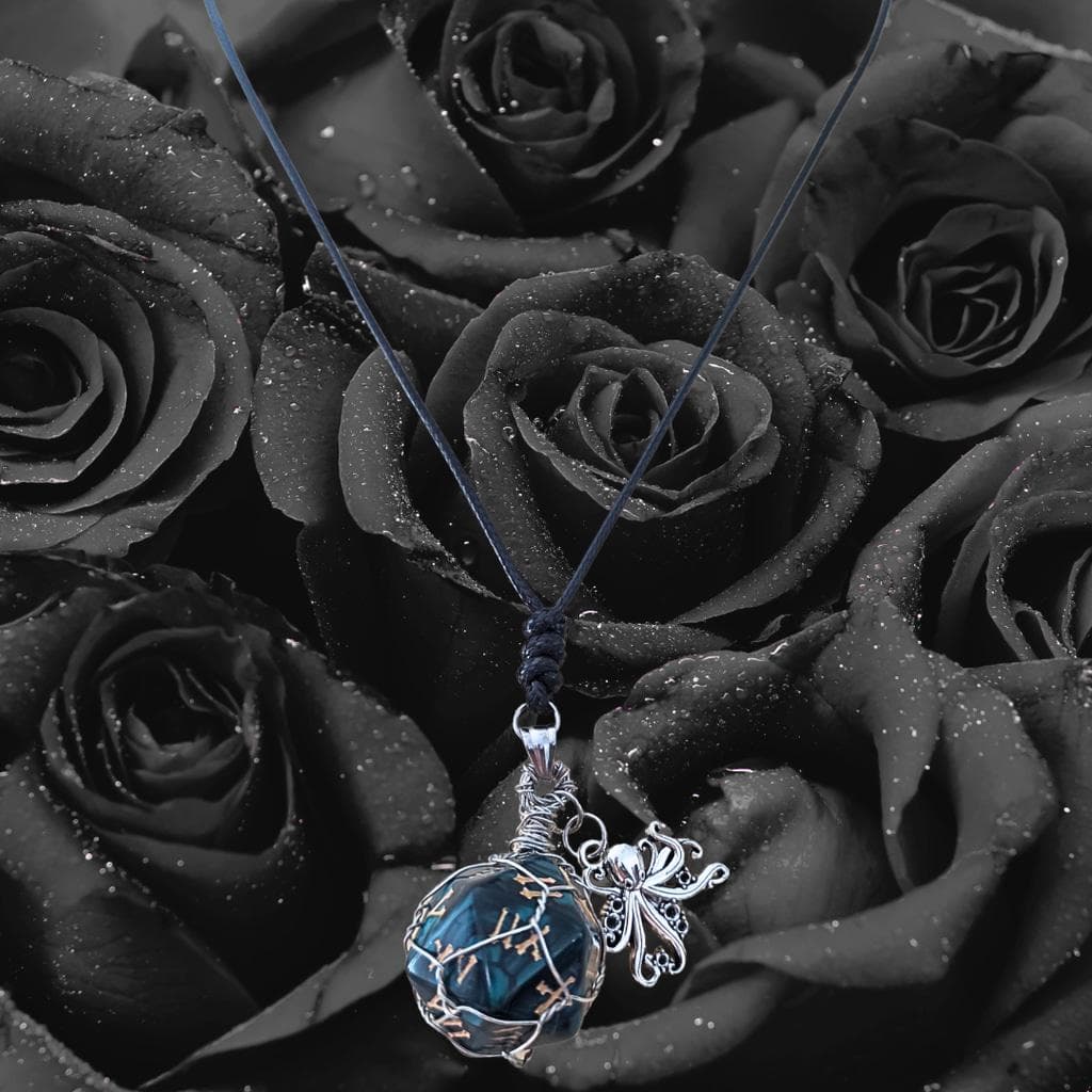 Kraken’s Grasp d12 Necklace – Custom Wire Wrapped Teal 12-Sided Die Pendant - Thumbnail 8