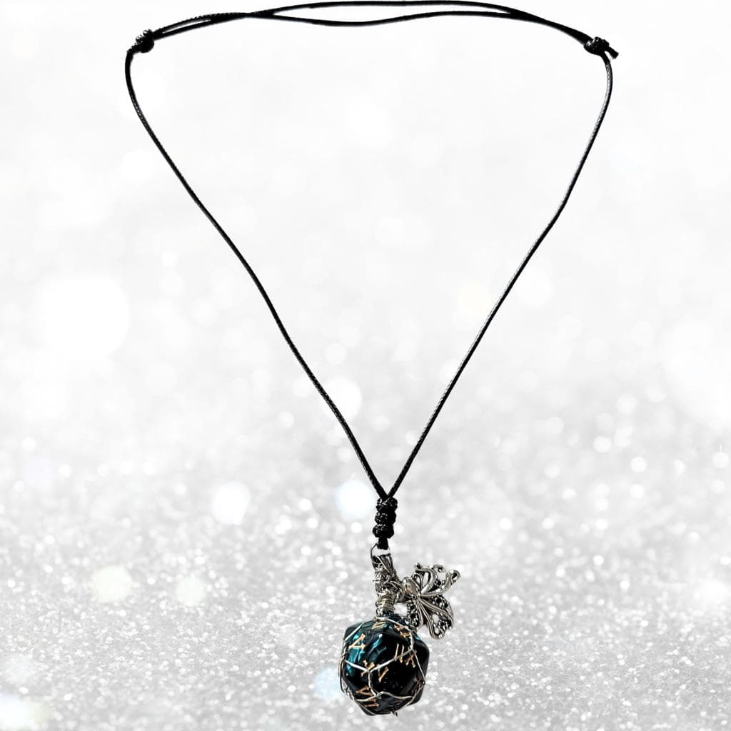 Kraken’s Grasp d12 Necklace – Custom Wire Wrapped Teal 12-Sided Die Pendant - Thumbnail 6