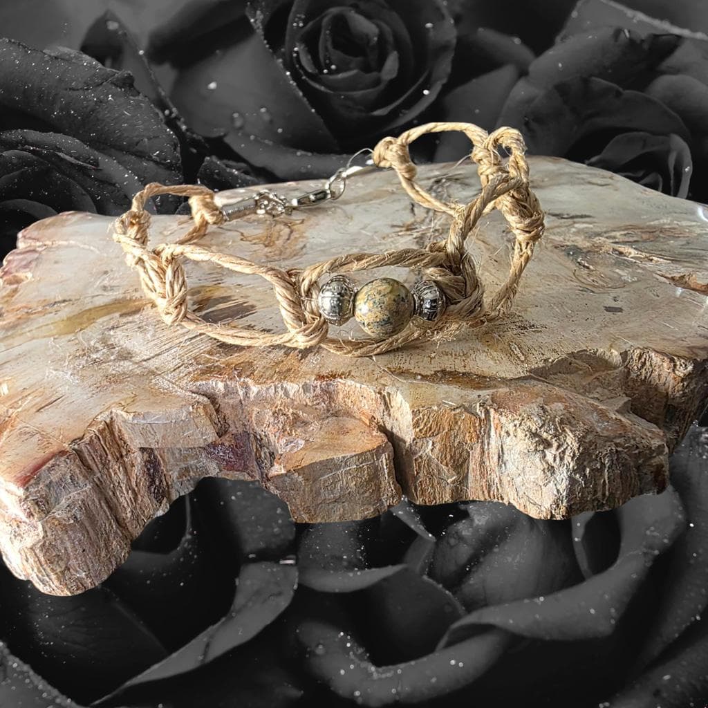 Jasper Grounding Crystal Anklet Handmade Protection Spiritual Boho Jewelry - Thumbnail 3