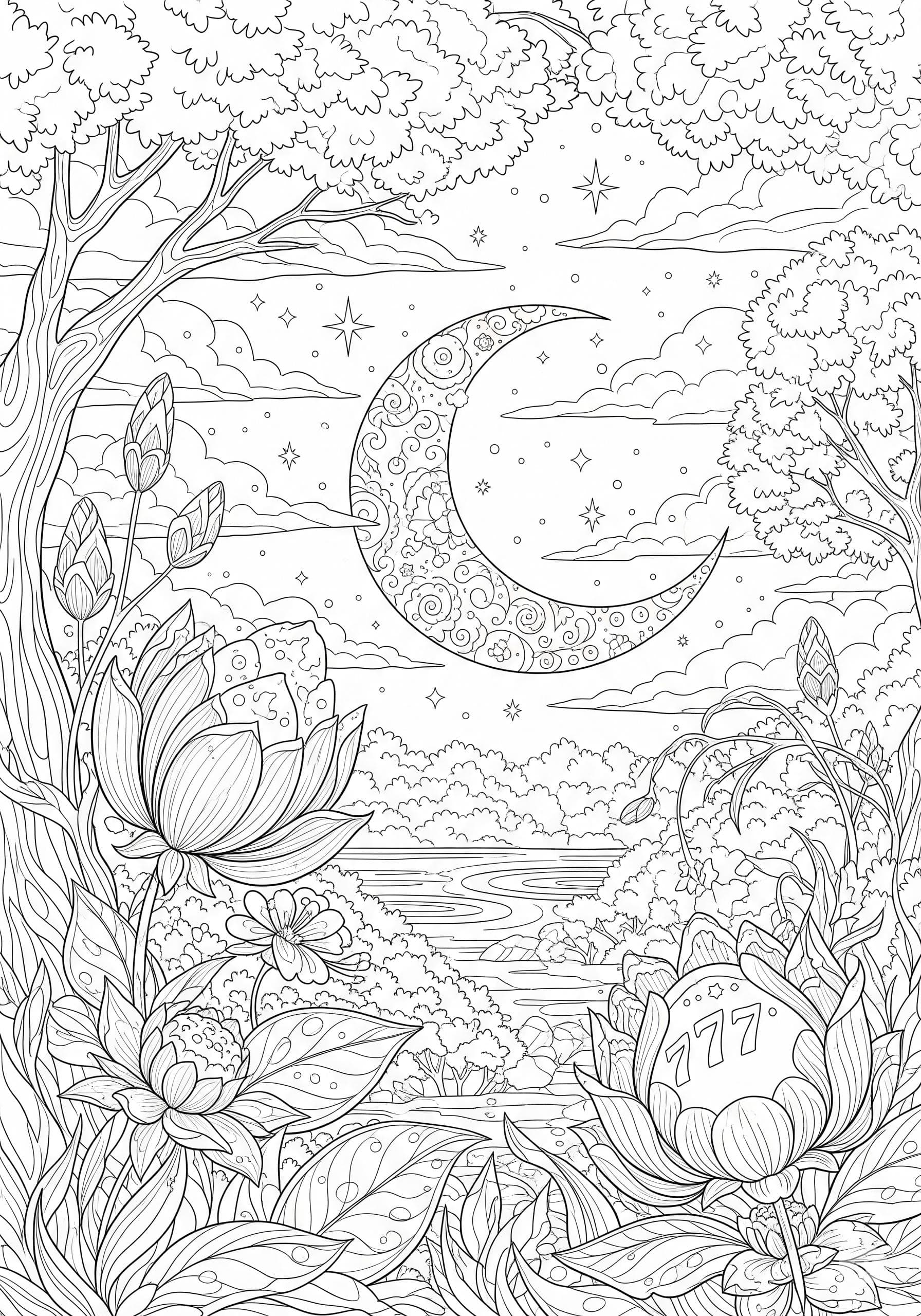 Angel Numbers Coloring Book: Mystical Mandalas & Spiritual Gardens (Printable PDF Pages) - Thumbnail 3
