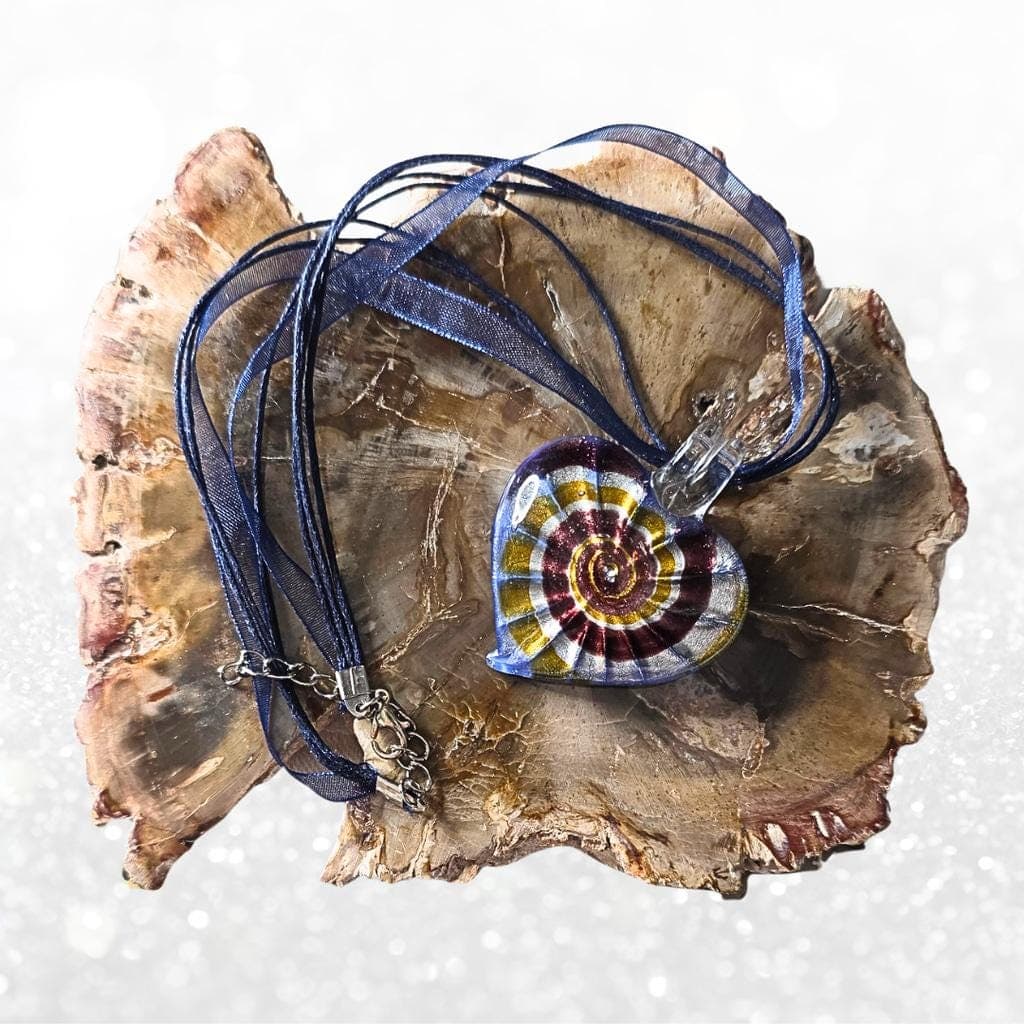Galaxy Heart Necklace, Handmade Glass Pendant, Witchy Jewelry, Celestial
